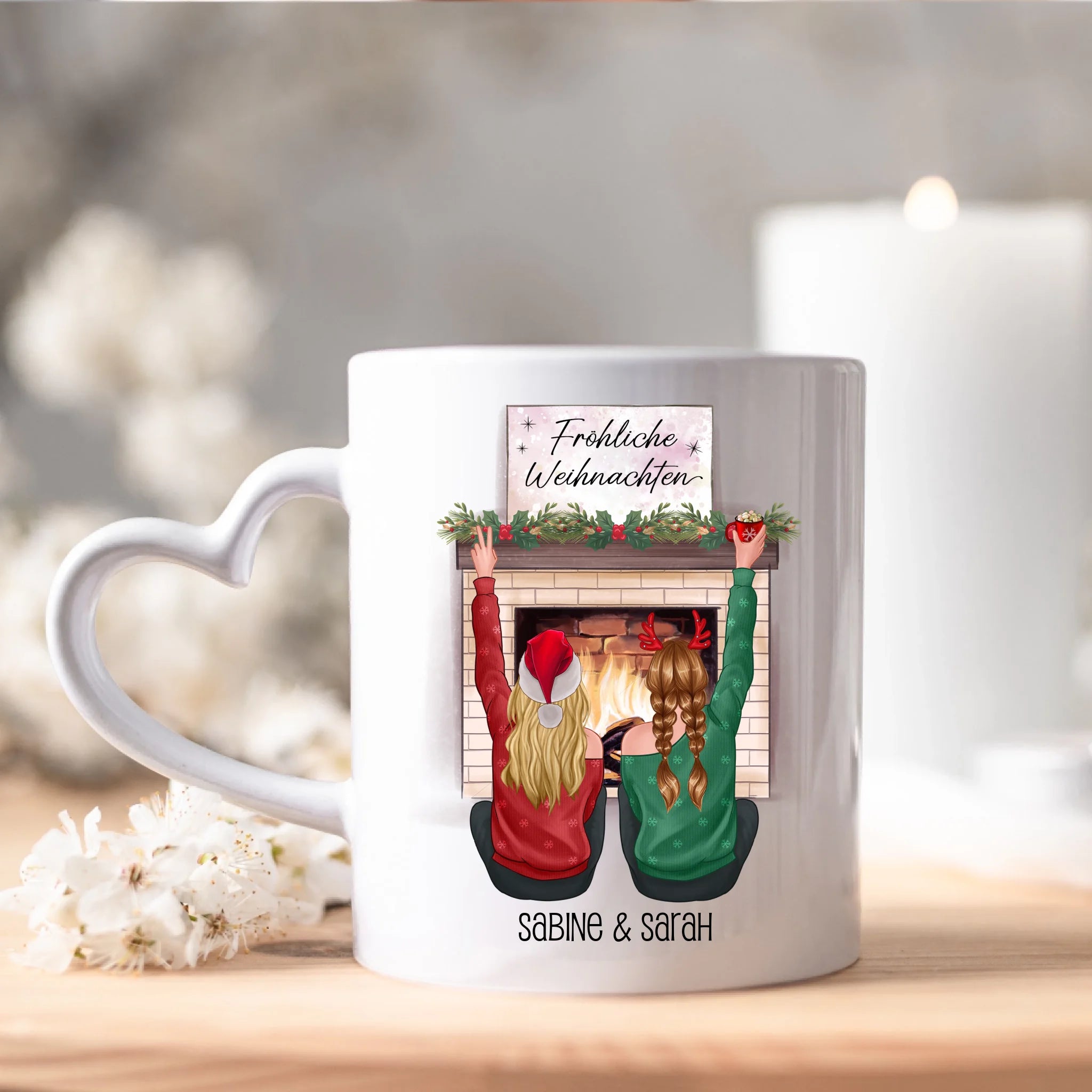 Tasse Beste Freundinnen Weihnachten Personalisiert  Beste Freundin online selbst gestalten Best Friends Geschenk Freundinnengeschenk