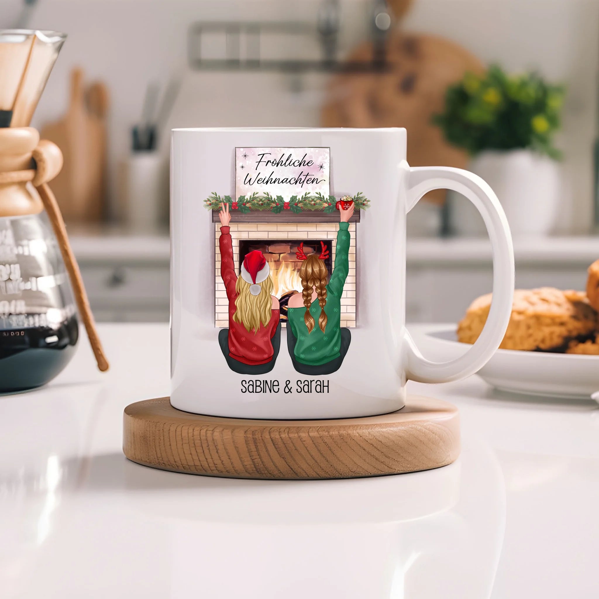 Tasse Beste Freundinnen Weihnachten Personalisiert  Beste Freundin online selbst gestalten Best Friends Geschenk Freundinnengeschenk