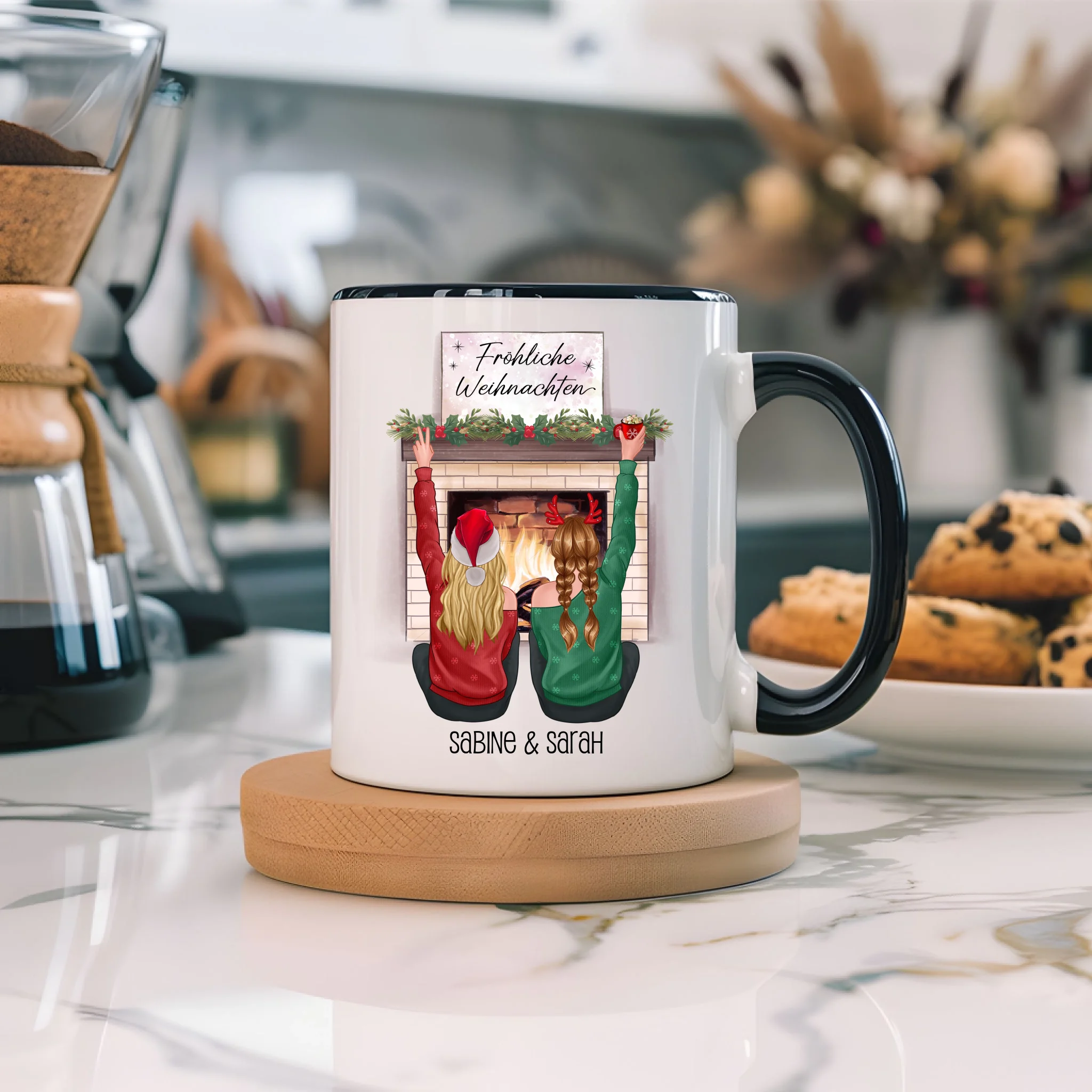 Tasse Beste Freundinnen Weihnachten Personalisiert  Beste Freundin online selbst gestalten Best Friends Geschenk Freundinnengeschenk