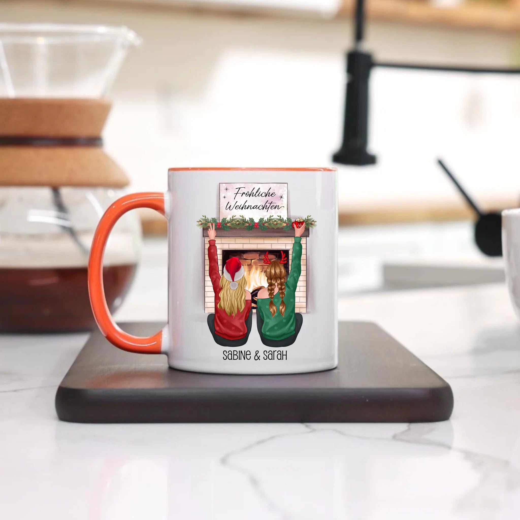 Tasse Beste Freundinnen Weihnachten Personalisiert  Beste Freundin online selbst gestalten Best Friends Geschenk Freundinnengeschenk