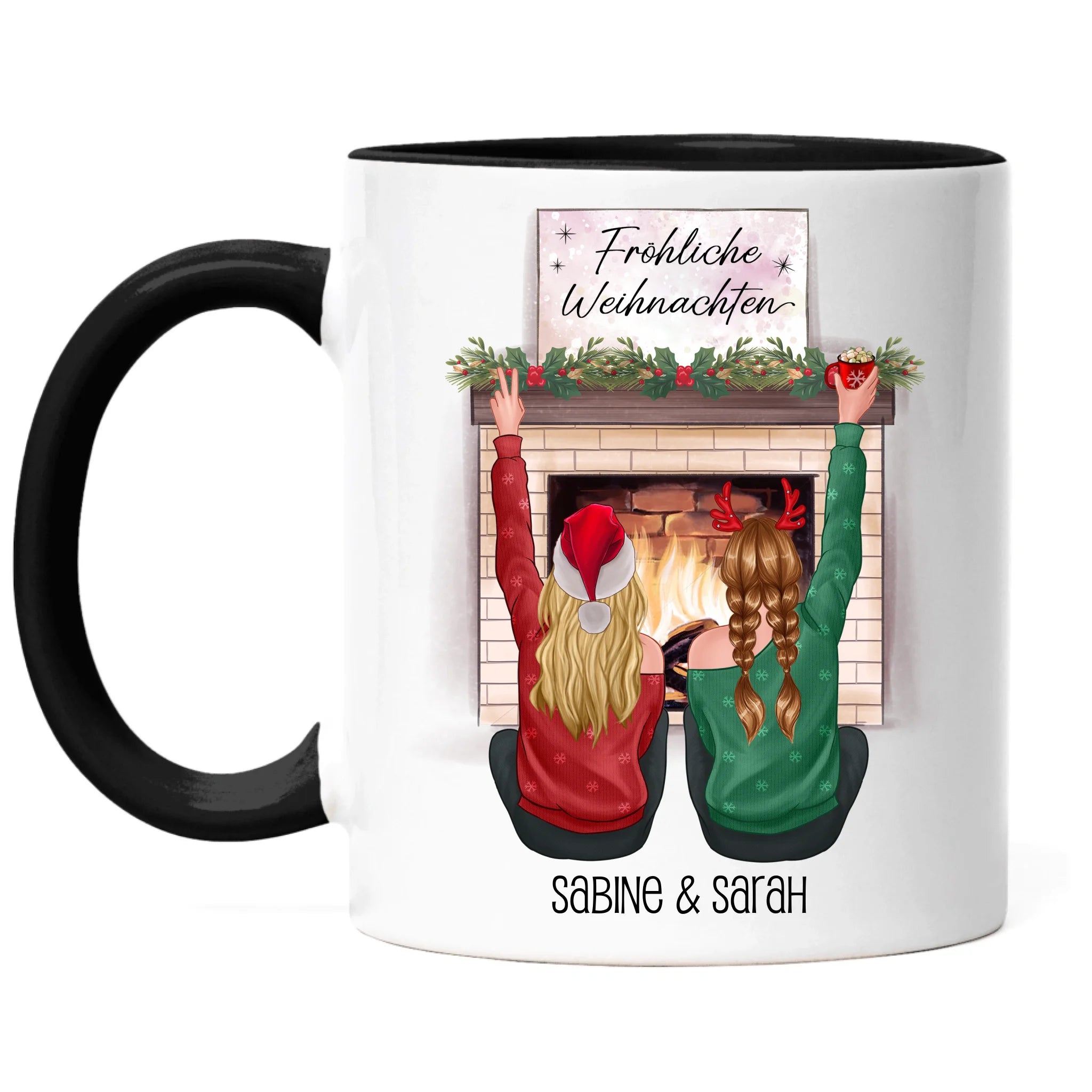 Tasse Beste Freundinnen Weihnachten Personalisiert  Beste Freundin online selbst gestalten Best Friends Geschenk Freundinnengeschenk