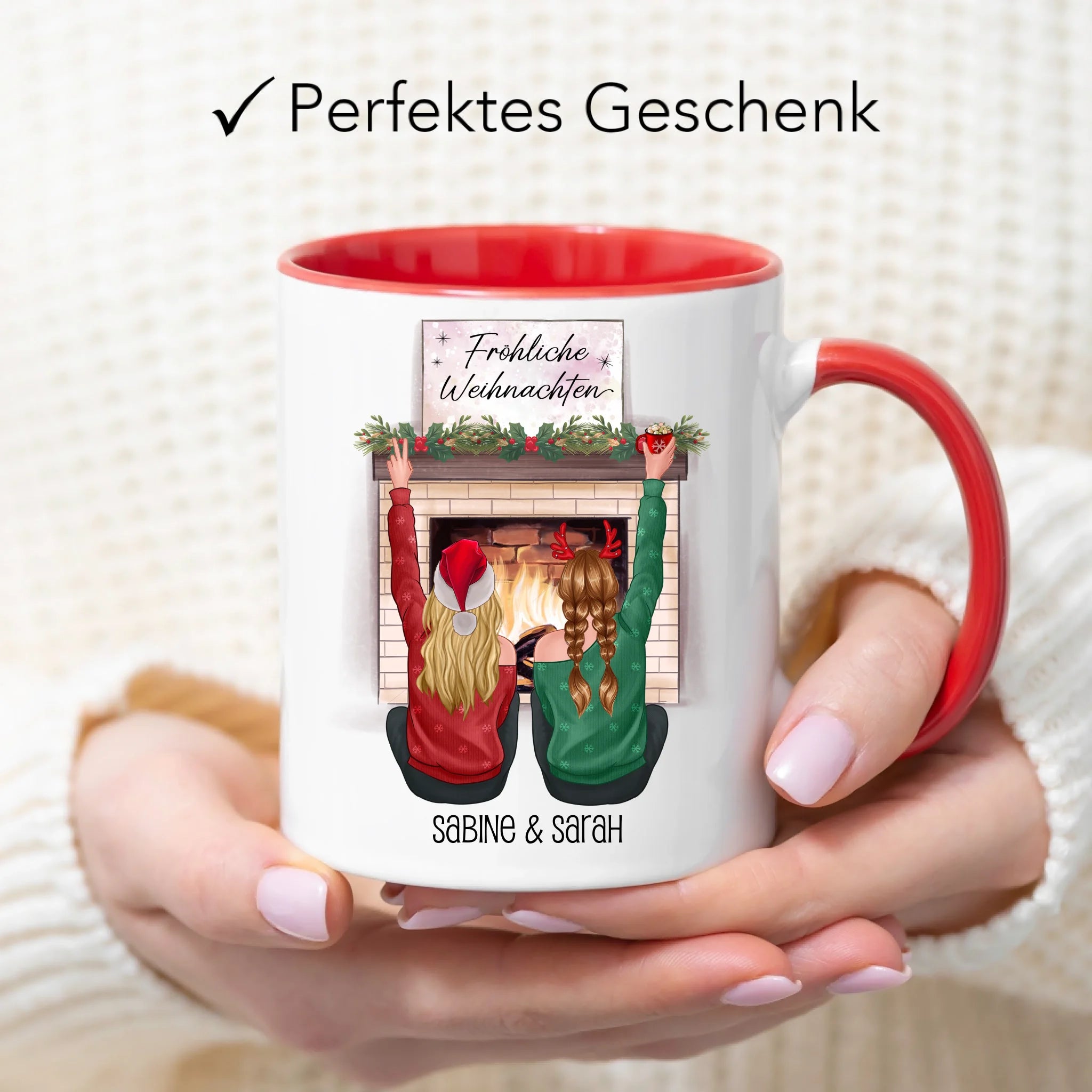 Tasse Beste Freundinnen Weihnachten Personalisiert  Beste Freundin online selbst gestalten Best Friends Geschenk Freundinnengeschenk