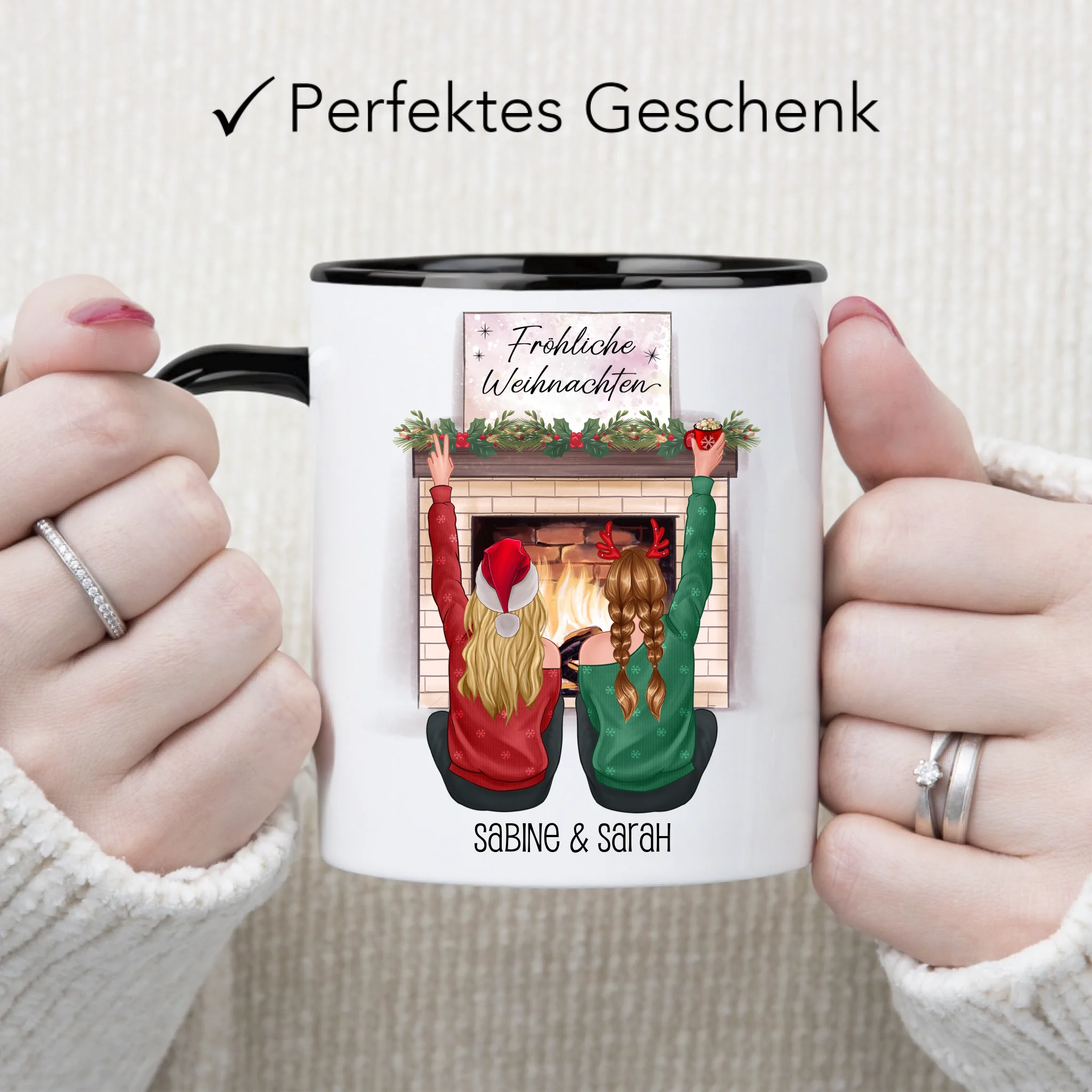 Tasse Beste Freundinnen Weihnachten Personalisiert  Beste Freundin online selbst gestalten Best Friends Geschenk Freundinnengeschenk