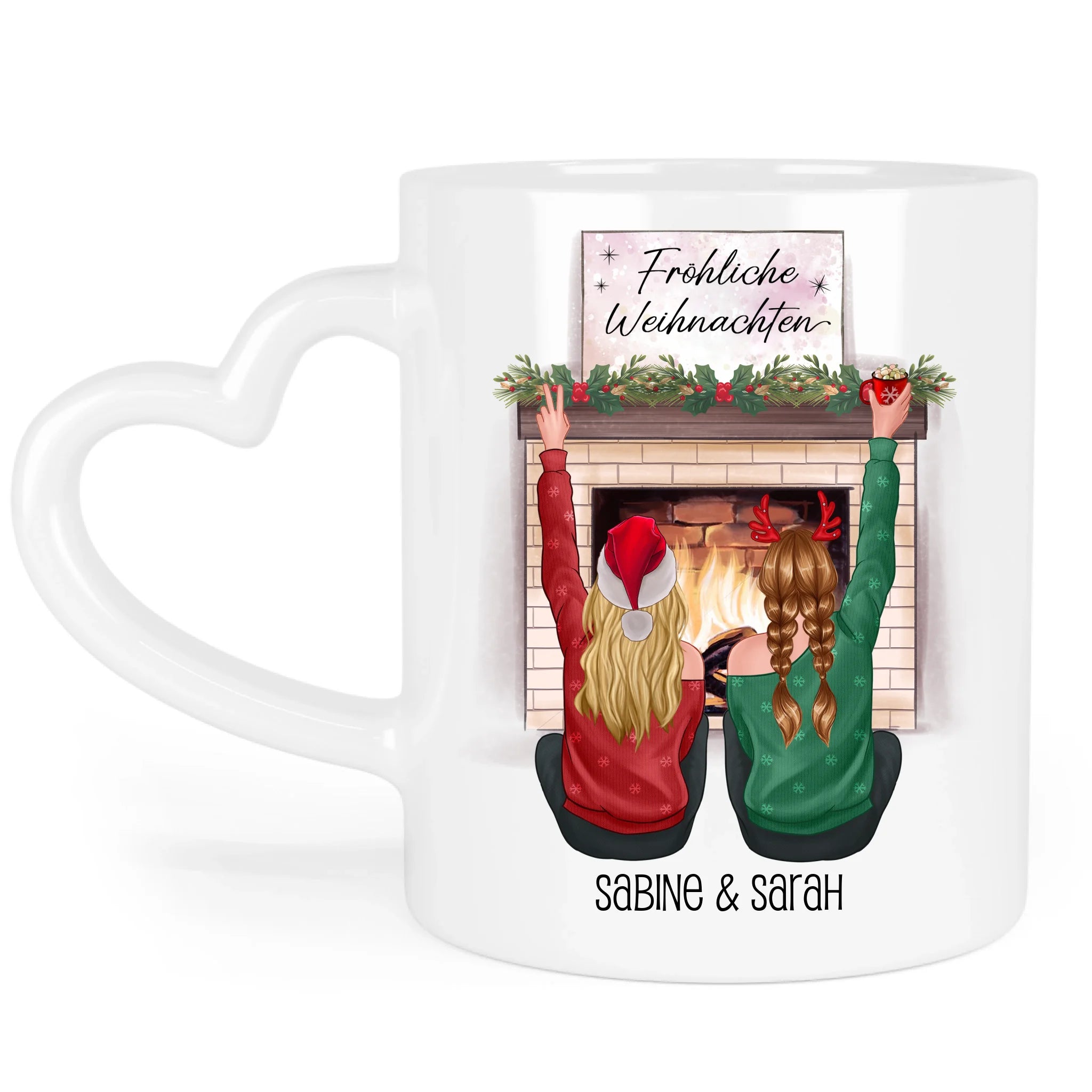Tasse Beste Freundinnen Weihnachten Personalisiert  Beste Freundin online selbst gestalten Best Friends Geschenk Freundinnengeschenk