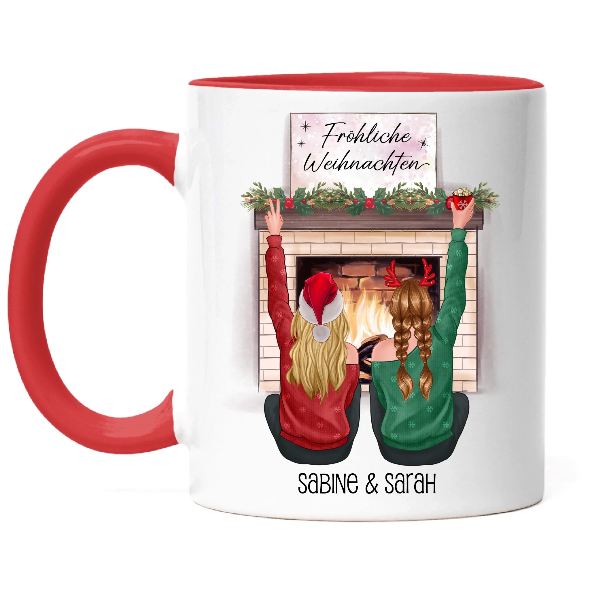 Tasse Beste Freundinnen Weihnachten Personalisiert  Beste Freundin online selbst gestalten Best Friends Geschenk Freundinnengeschenk