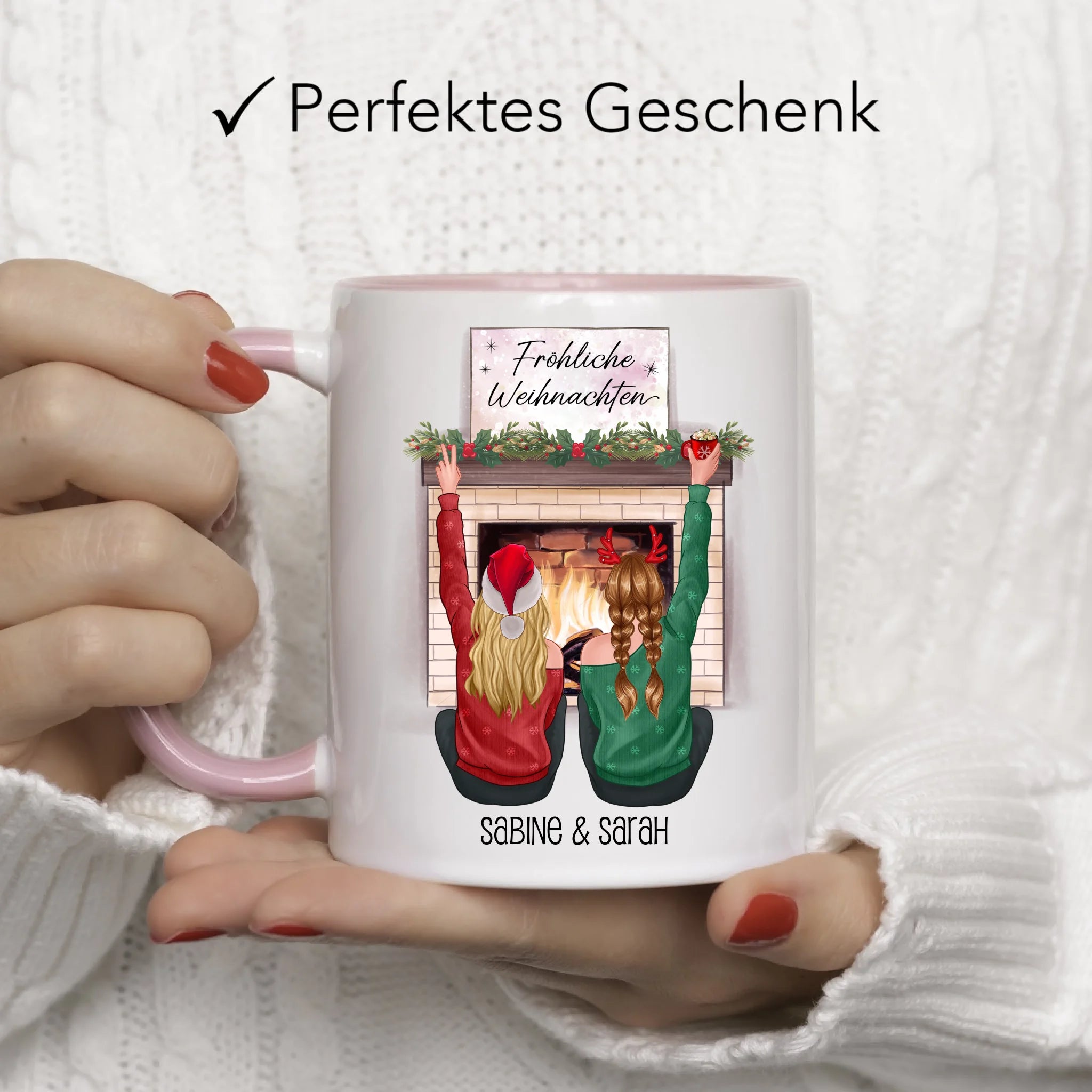 Tasse Beste Freundinnen Weihnachten Personalisiert  Beste Freundin online selbst gestalten Best Friends Geschenk Freundinnengeschenk