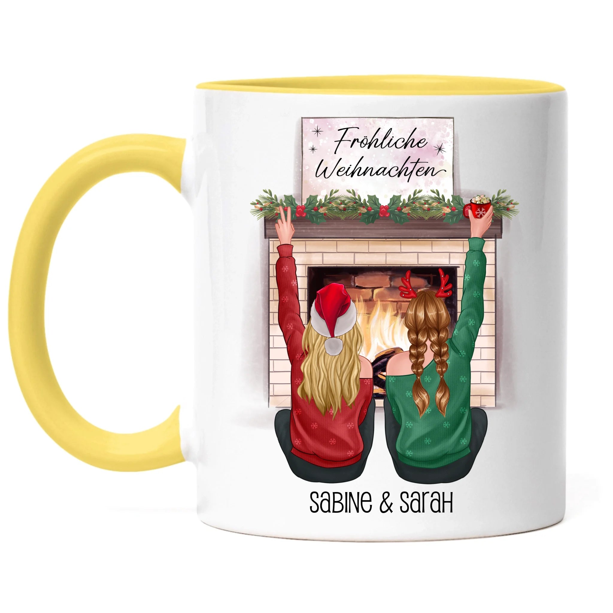 Tasse Beste Freundinnen Weihnachten Personalisiert  Beste Freundin online selbst gestalten Best Friends Geschenk Freundinnengeschenk