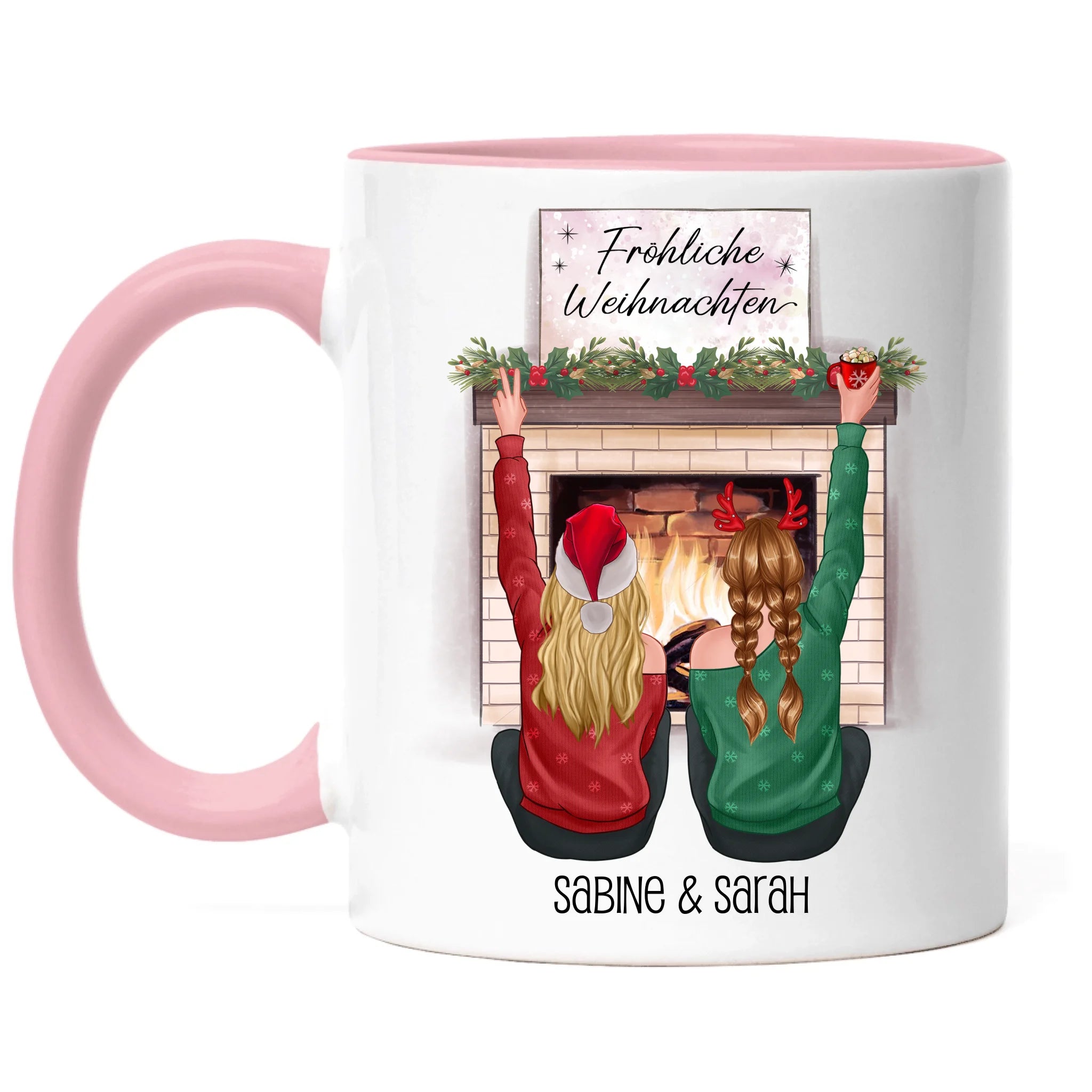 Tasse Beste Freundinnen Weihnachten Personalisiert  Beste Freundin online selbst gestalten Best Friends Geschenk Freundinnengeschenk