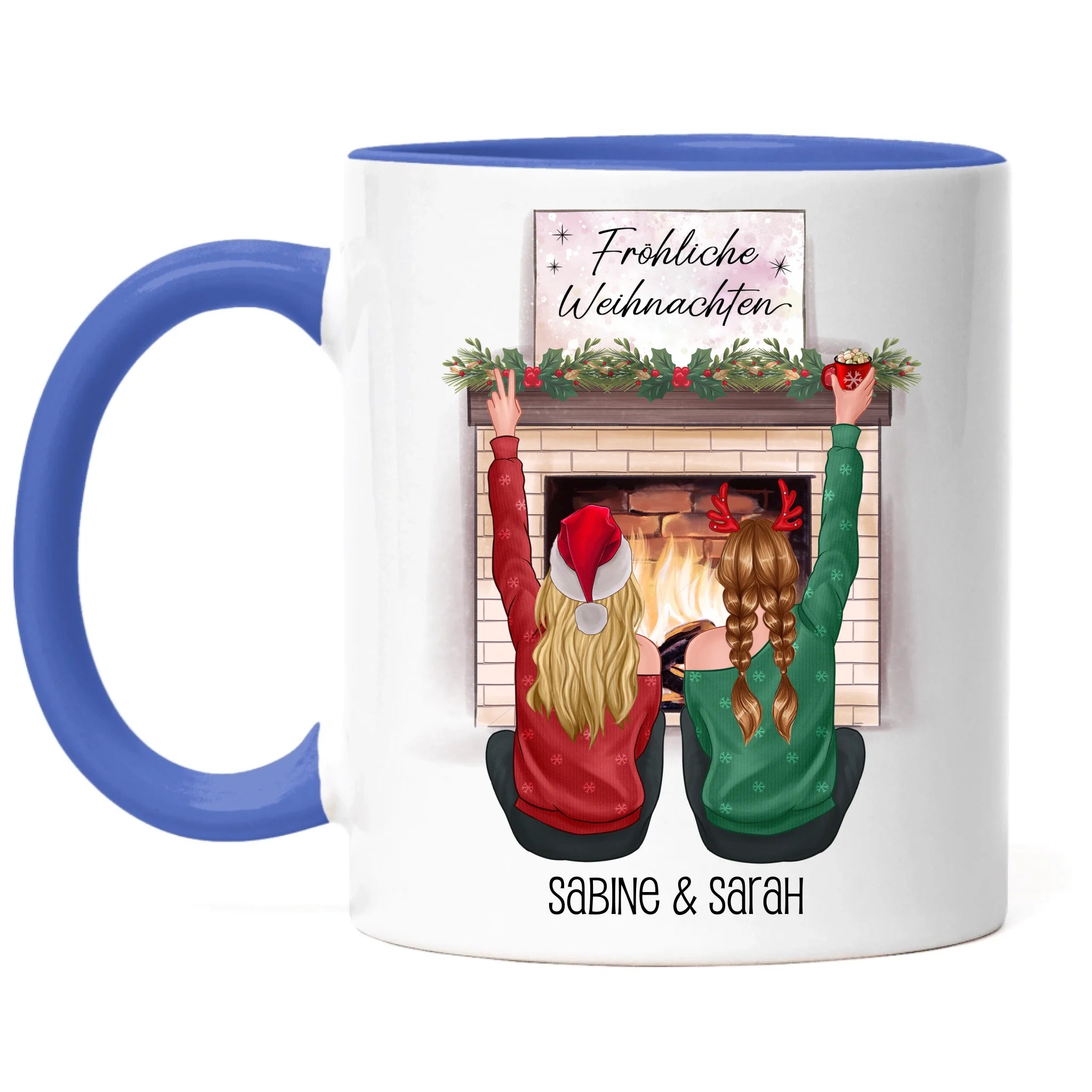 Tasse Beste Freundinnen Weihnachten Personalisiert  Beste Freundin online selbst gestalten Best Friends Geschenk Freundinnengeschenk