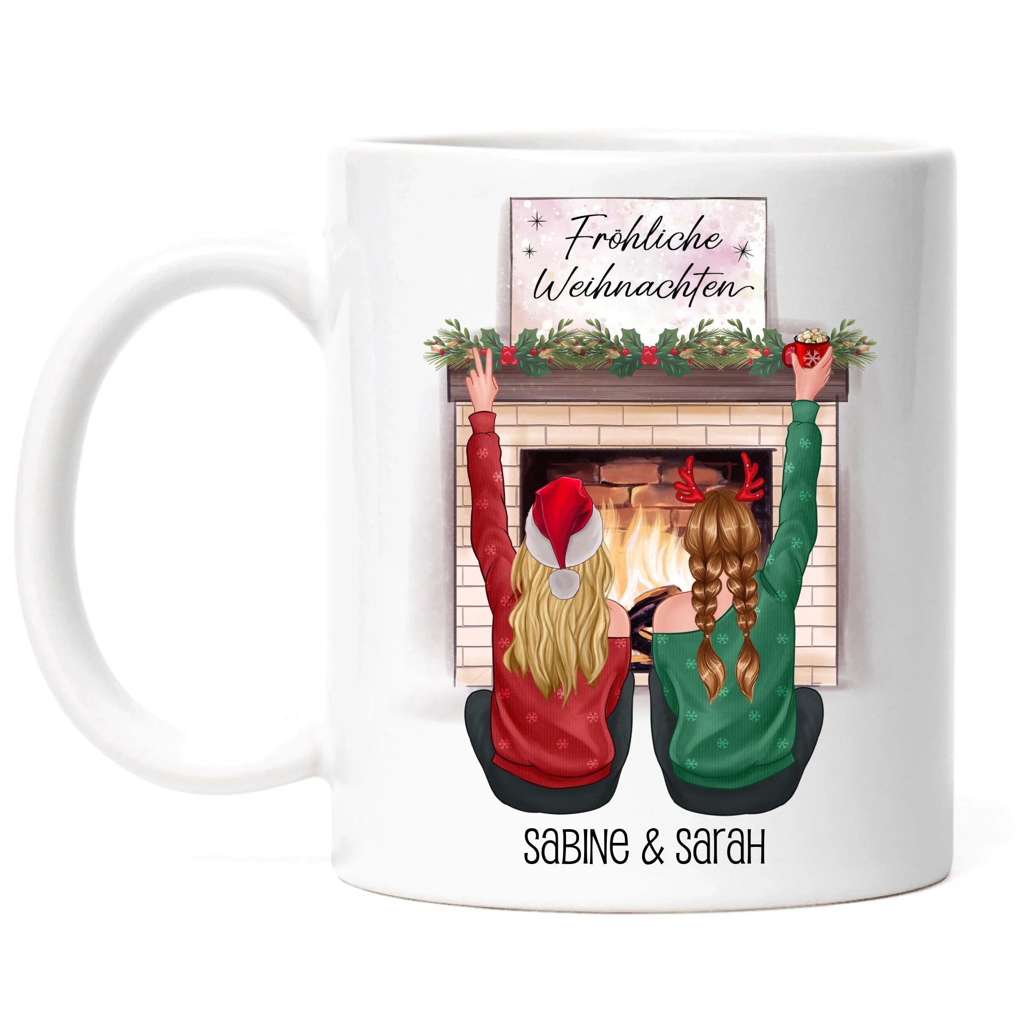 Tasse Beste Freundinnen Weihnachten Personalisiert  Beste Freundin online selbst gestalten Best Friends Geschenk Freundinnengeschenk