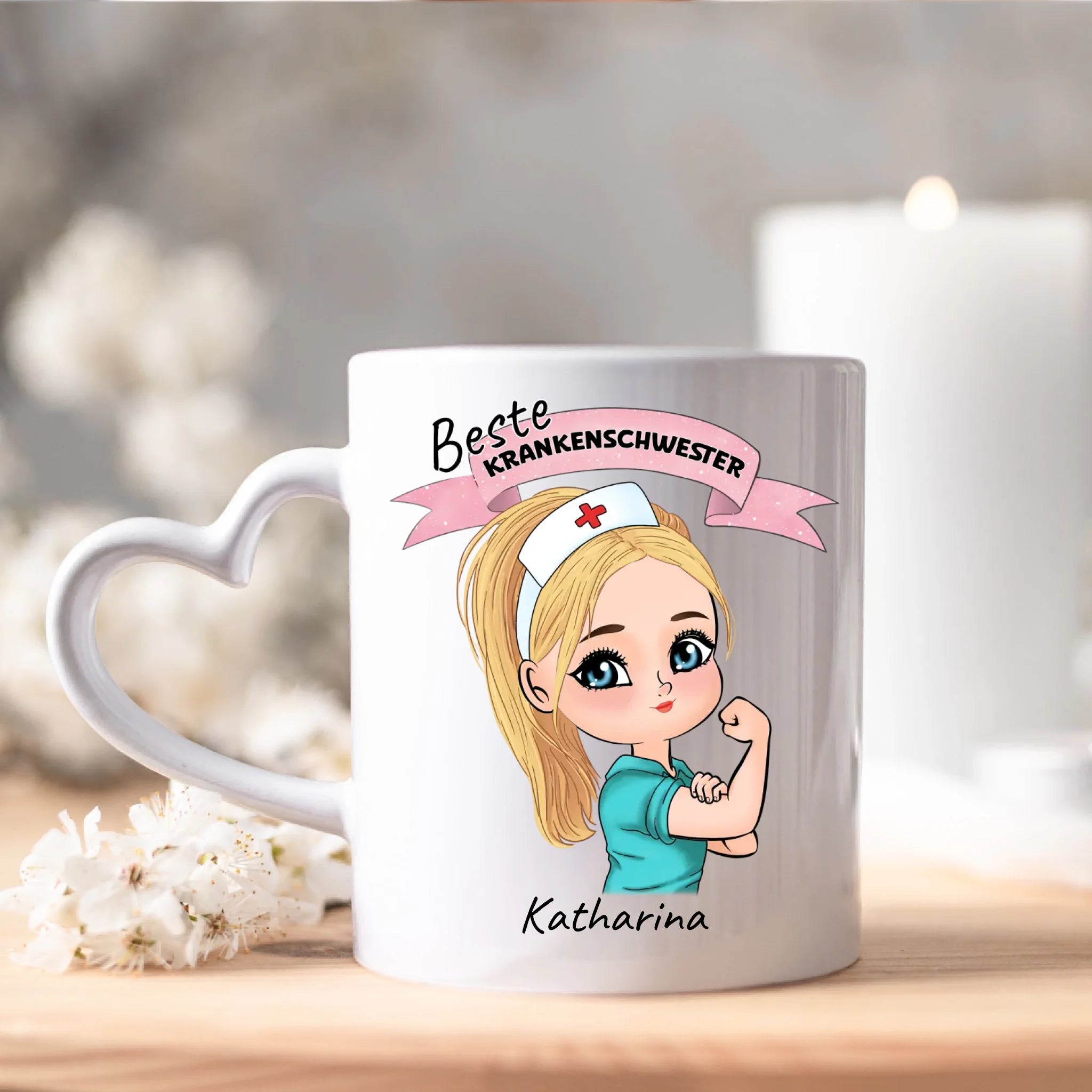 Tasse Krankenschwester Personalisiert Ärztin Pflegekraft Pflegerin Sanitäter Kollegin Freundin mit Name & Spruch Pflegefachfrau Geschenk