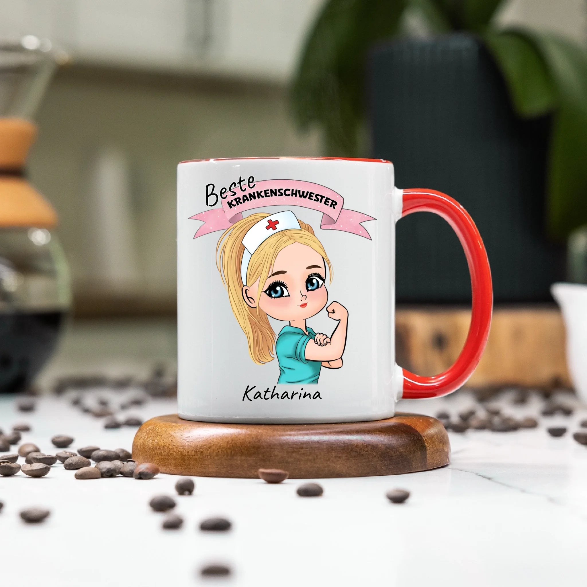 Tasse Krankenschwester Personalisiert Ärztin Pflegekraft Pflegerin Sanitäter Kollegin Freundin mit Name & Spruch Pflegefachfrau Geschenk