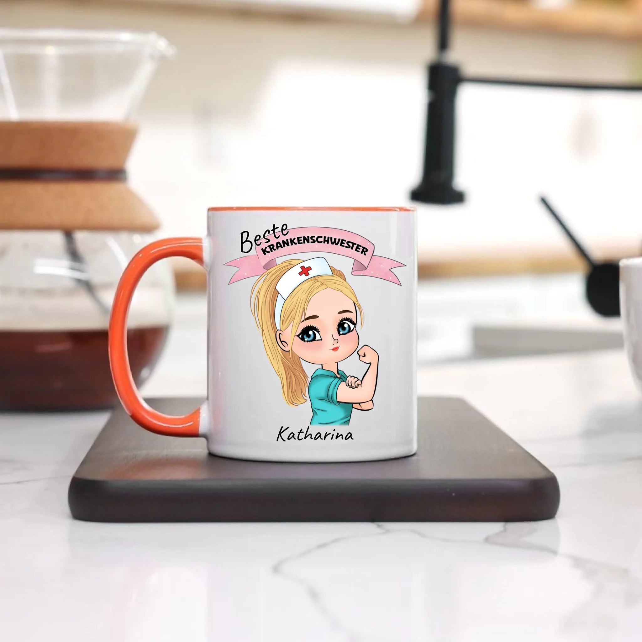 Tasse Krankenschwester Personalisiert Ärztin Pflegekraft Pflegerin Sanitäter Kollegin Freundin mit Name & Spruch Pflegefachfrau Geschenk
