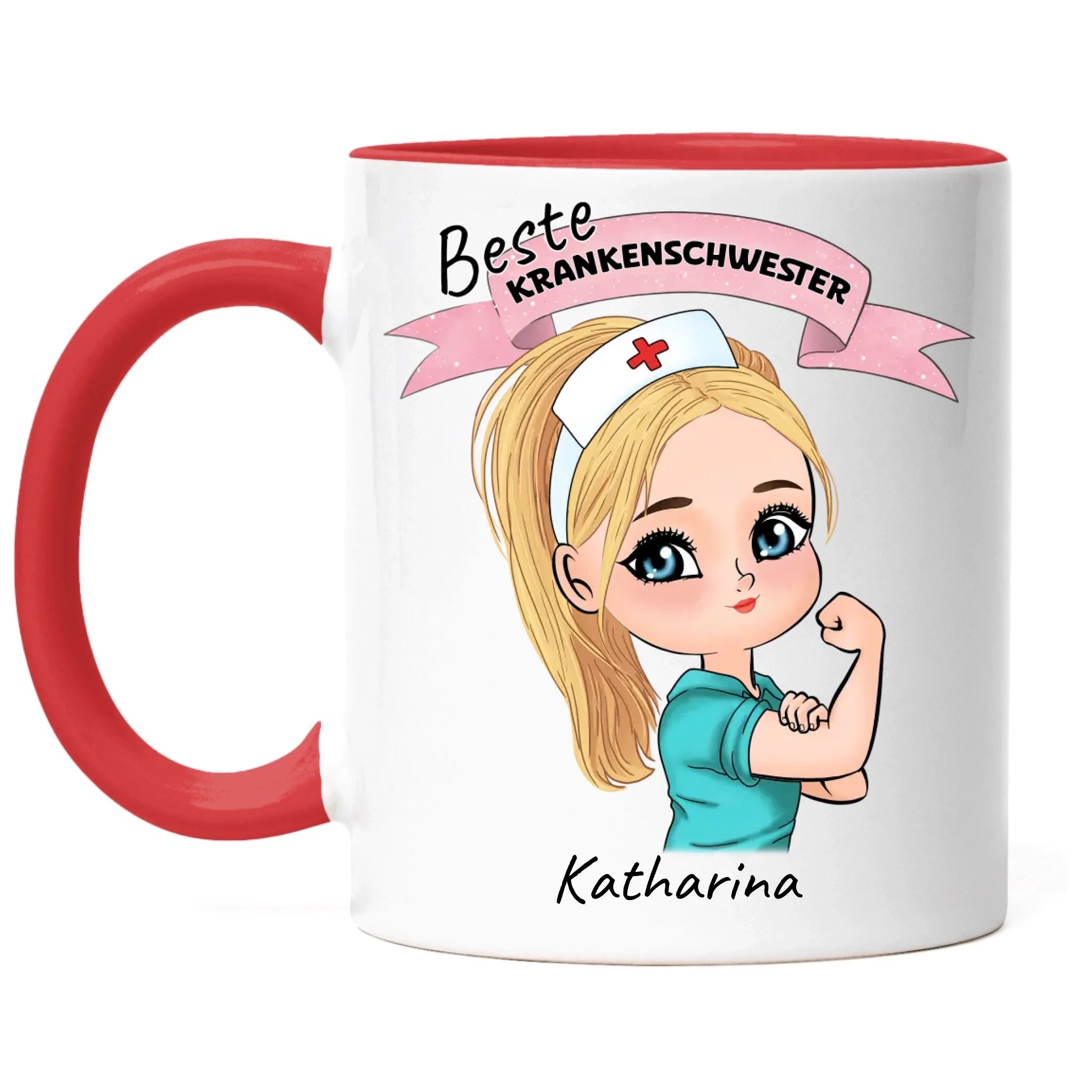 Tasse Krankenschwester Personalisiert Ärztin Pflegekraft Pflegerin Sanitäter Kollegin Freundin mit Name & Spruch Pflegefachfrau Geschenk