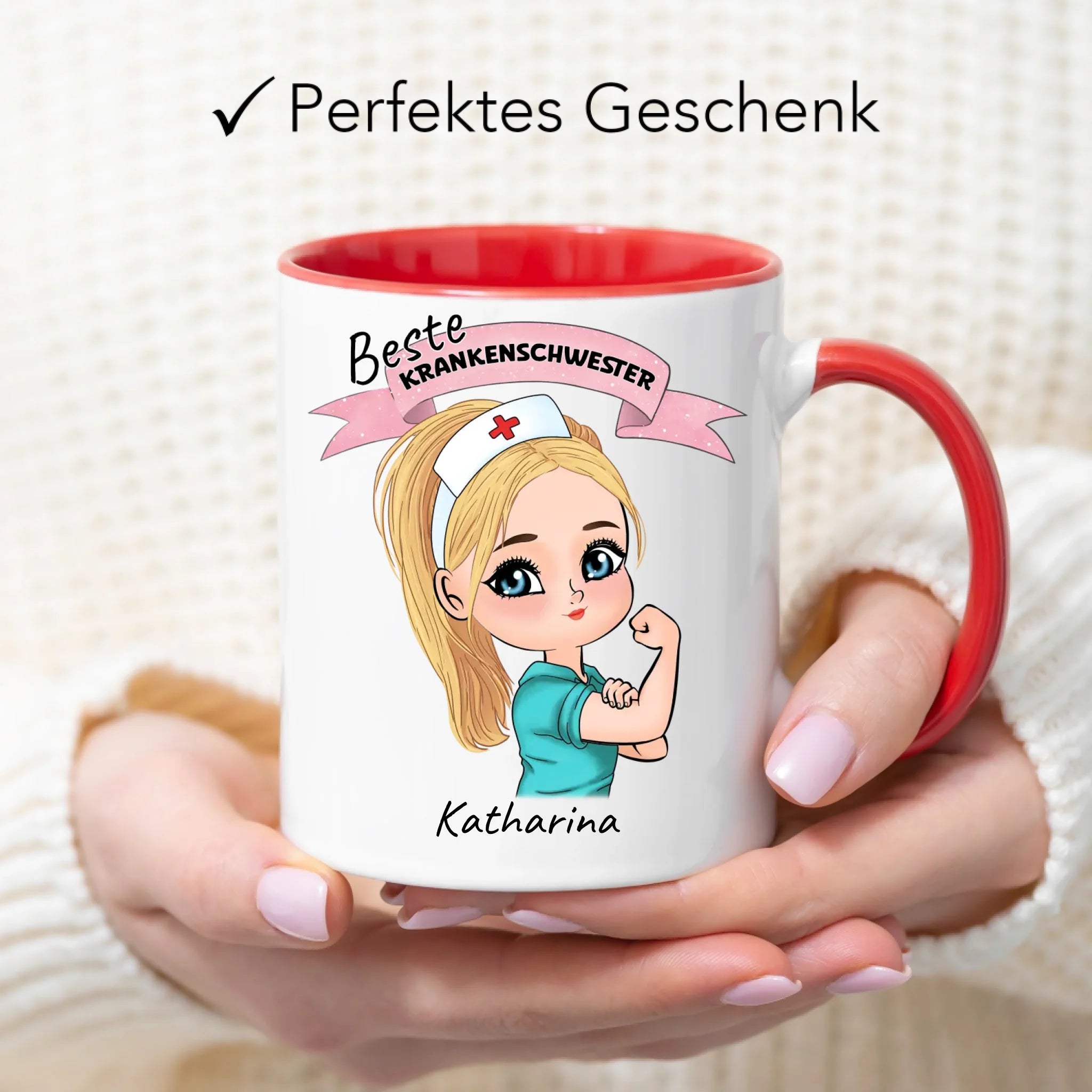 Tasse Krankenschwester Personalisiert Ärztin Pflegekraft Pflegerin Sanitäter Kollegin Freundin mit Name & Spruch Pflegefachfrau Geschenk