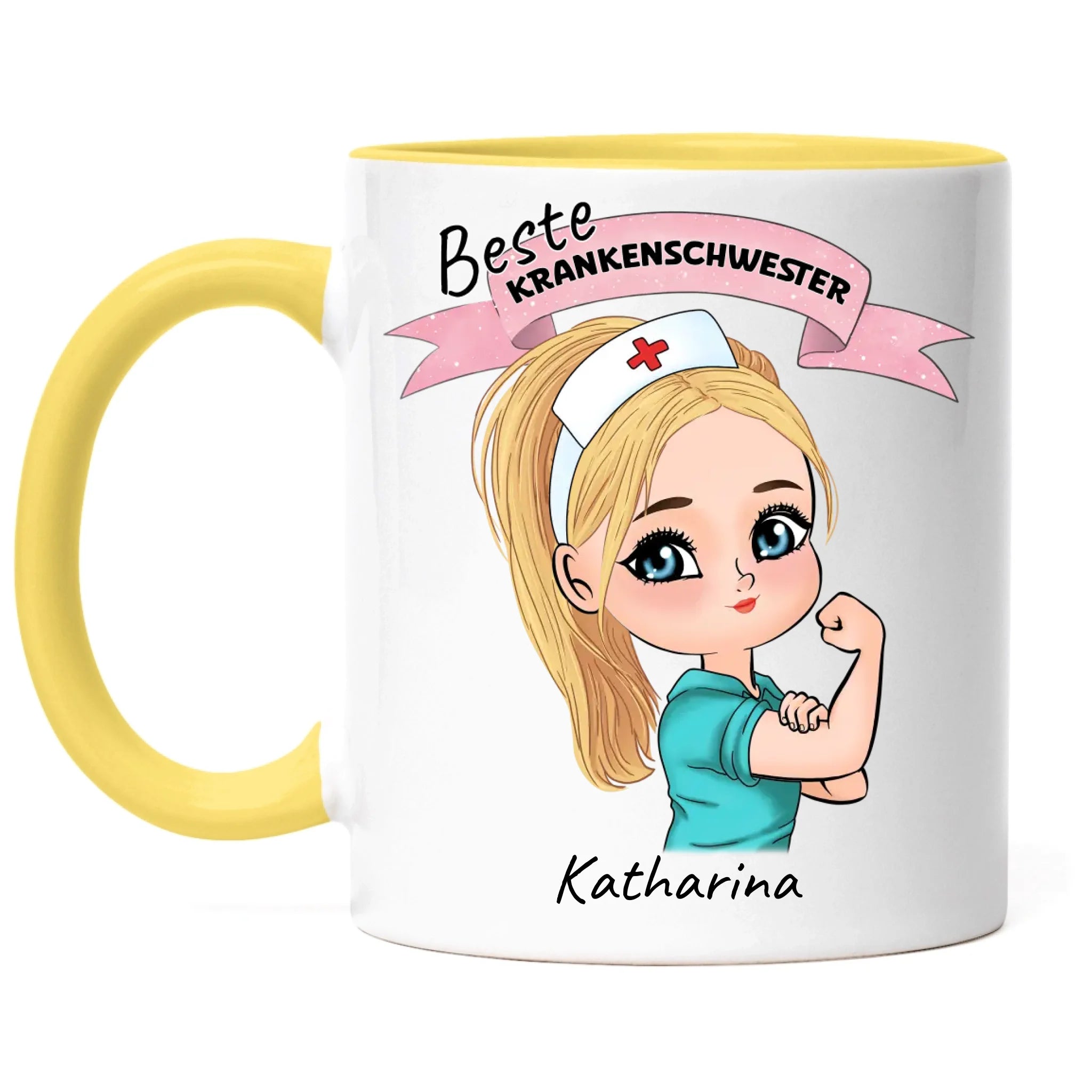 Tasse Krankenschwester Personalisiert Ärztin Pflegekraft Pflegerin Sanitäter Kollegin Freundin mit Name & Spruch Pflegefachfrau Geschenk