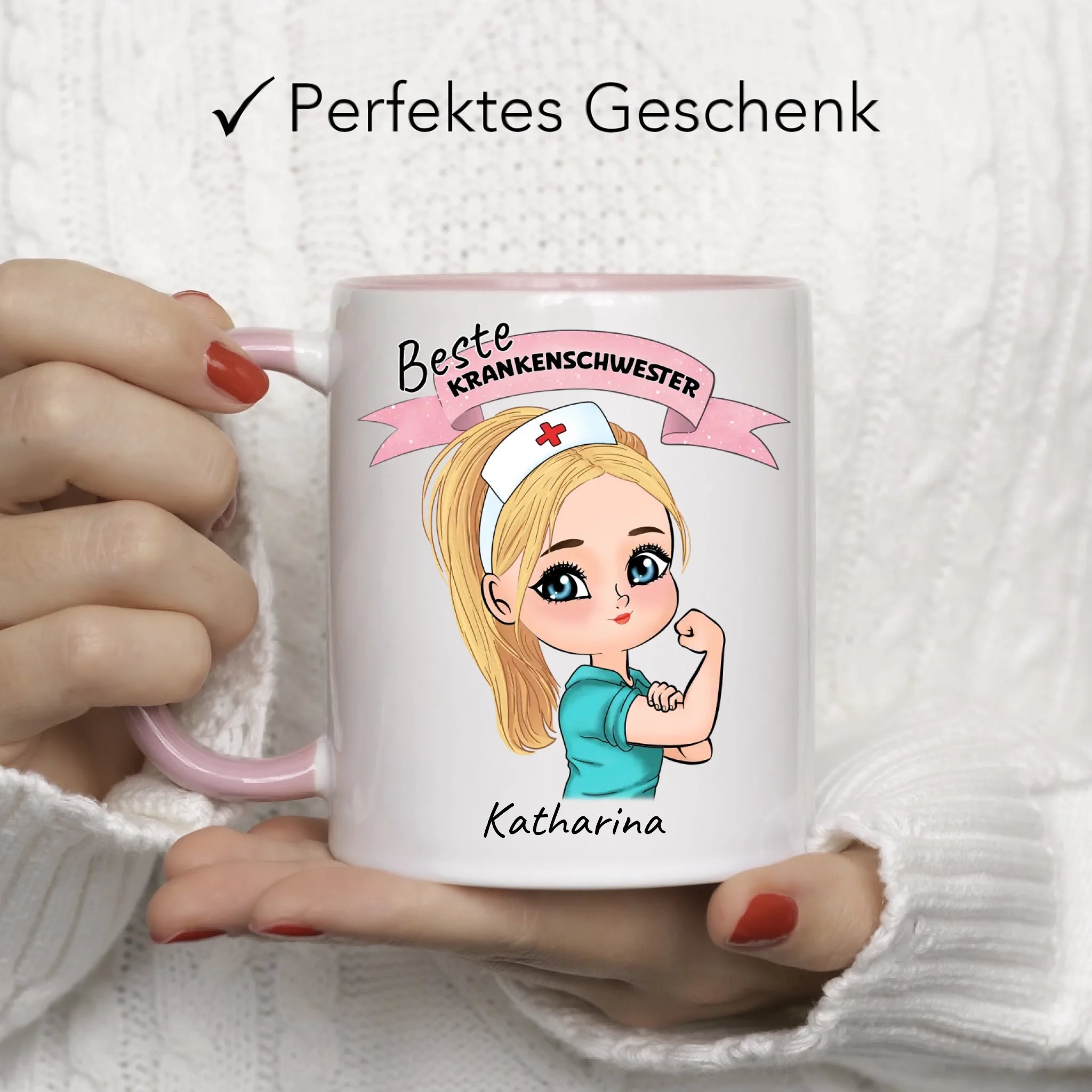 Tasse Krankenschwester Personalisiert Ärztin Pflegekraft Pflegerin Sanitäter Kollegin Freundin mit Name & Spruch Pflegefachfrau Geschenk