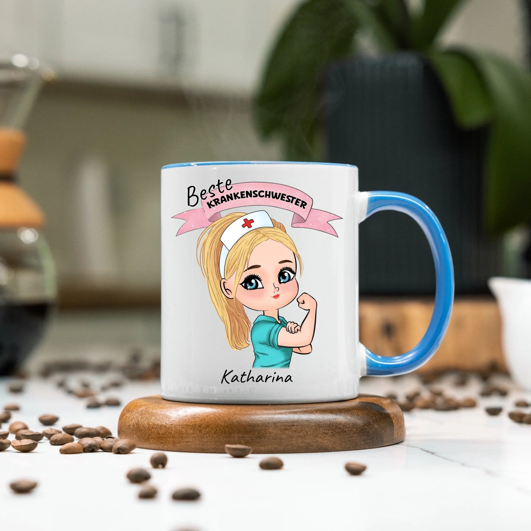 Tasse Krankenschwester Personalisiert Ärztin Pflegekraft Pflegerin Sanitäter Kollegin Freundin mit Name & Spruch Pflegefachfrau Geschenk