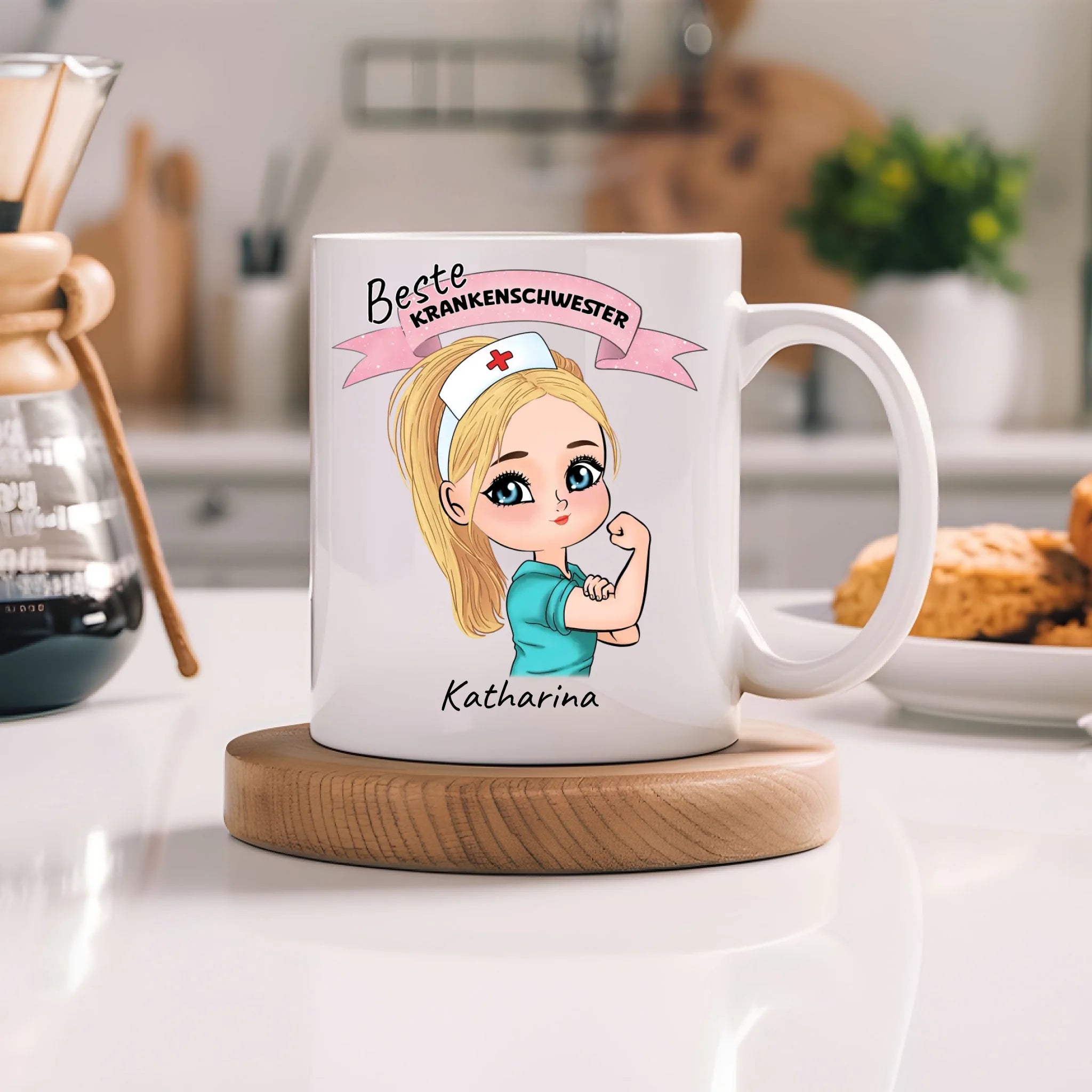 Tasse Krankenschwester Personalisiert Ärztin Pflegekraft Pflegerin Sanitäter Kollegin Freundin mit Name & Spruch Pflegefachfrau Geschenk