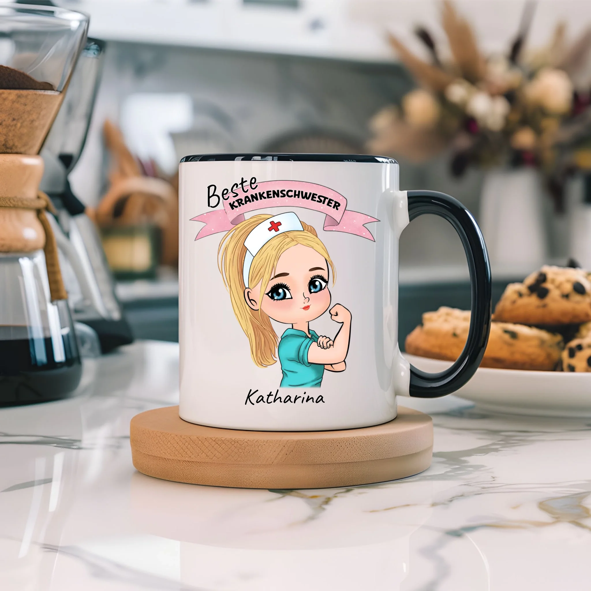 Tasse Krankenschwester Personalisiert Ärztin Pflegekraft Pflegerin Sanitäter Kollegin Freundin mit Name & Spruch Pflegefachfrau Geschenk