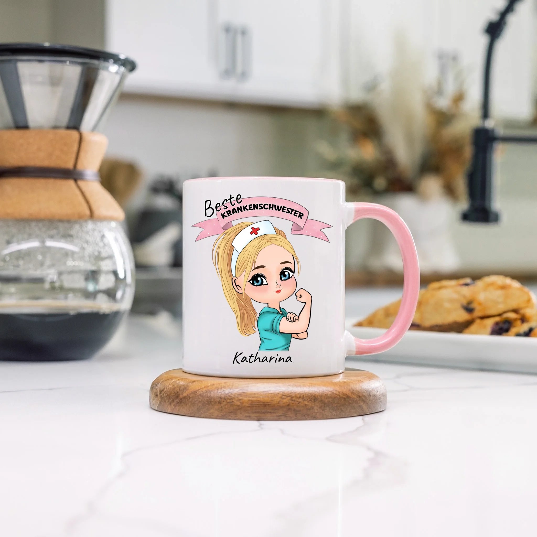 Tasse Krankenschwester Personalisiert Ärztin Pflegekraft Pflegerin Sanitäter Kollegin Freundin mit Name & Spruch Pflegefachfrau Geschenk
