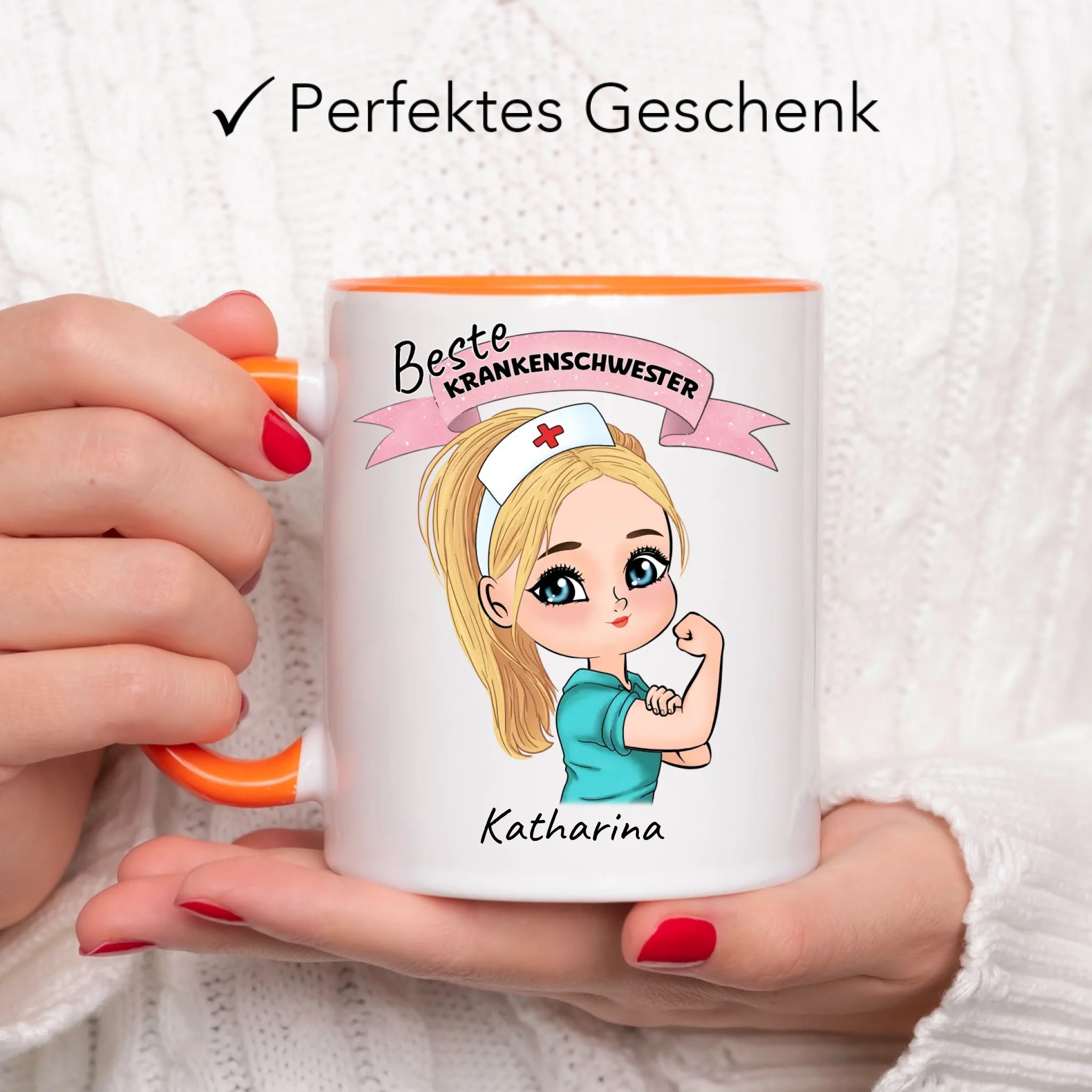 Tasse Krankenschwester Personalisiert Ärztin Pflegekraft Pflegerin Sanitäter Kollegin Freundin mit Name & Spruch Pflegefachfrau Geschenk