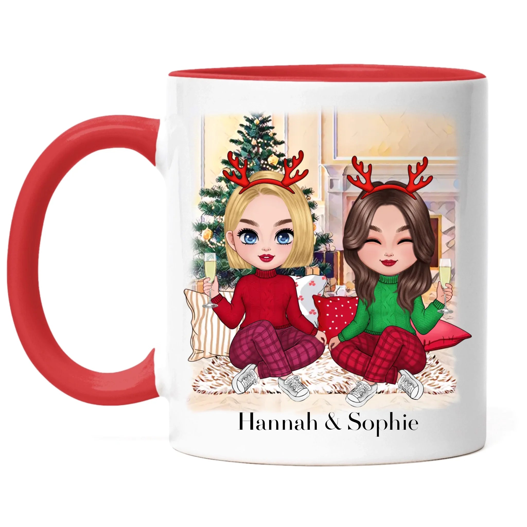 Tasse Beste Freundinnen Weihnachten Personalisiert Beste Freundin selbst gestalten Xmas Geschenk Freundinnengeschenk