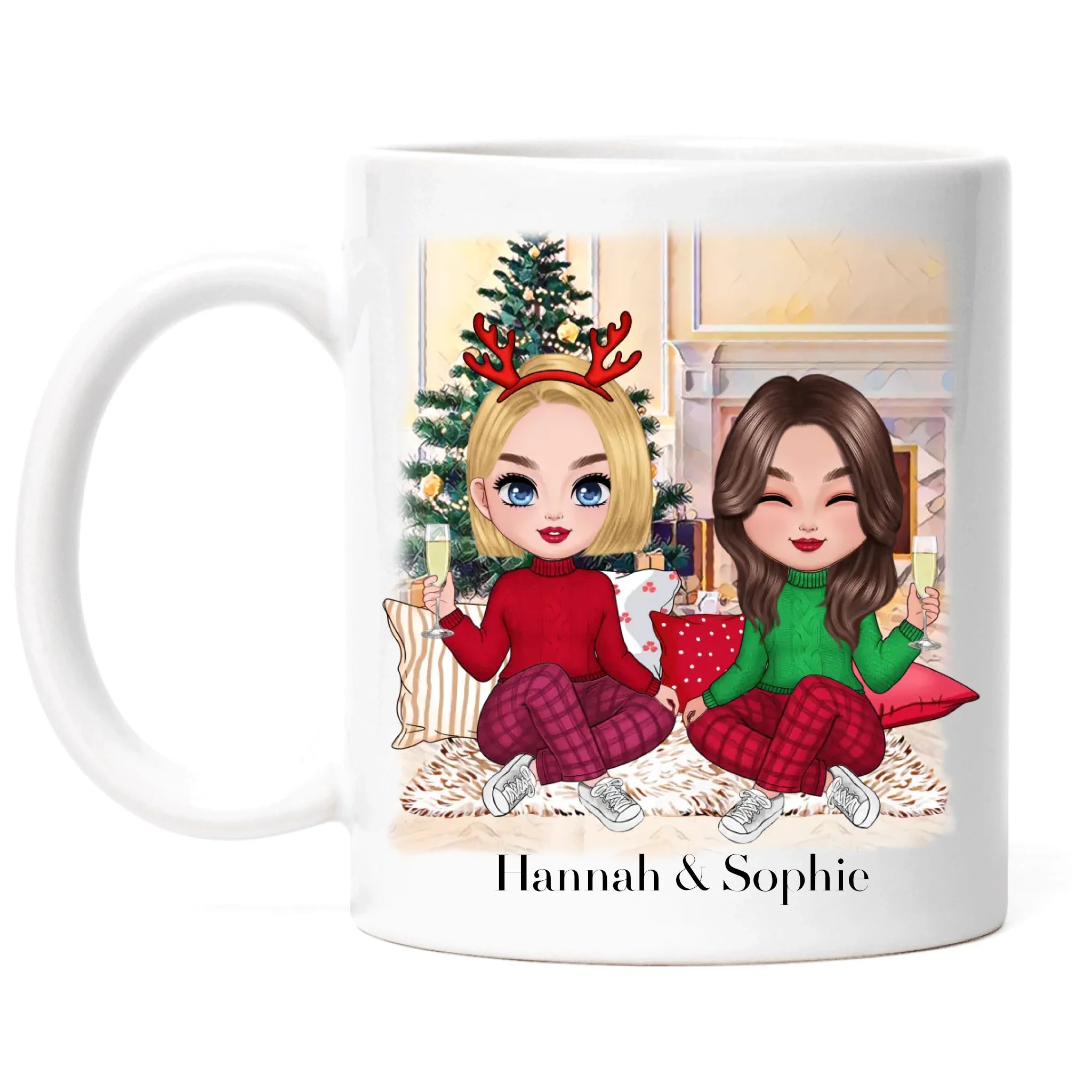 Tasse Beste Freundinnen Weihnachten Personalisiert Beste Freundin selbst gestalten Xmas Geschenk Freundinnengeschenk