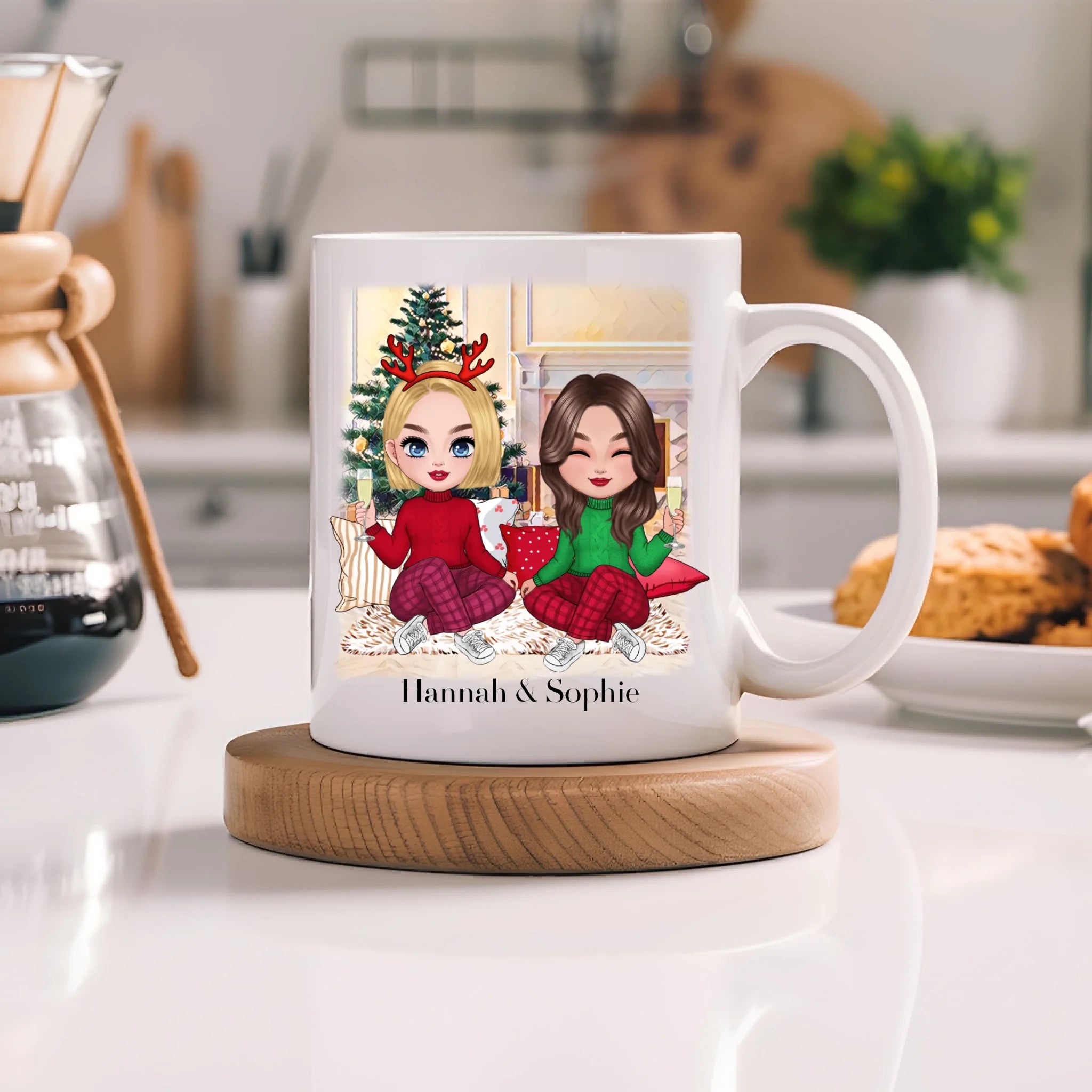 Tasse Beste Freundinnen Weihnachten Personalisiert Beste Freundin selbst gestalten Xmas Geschenk Freundinnengeschenk