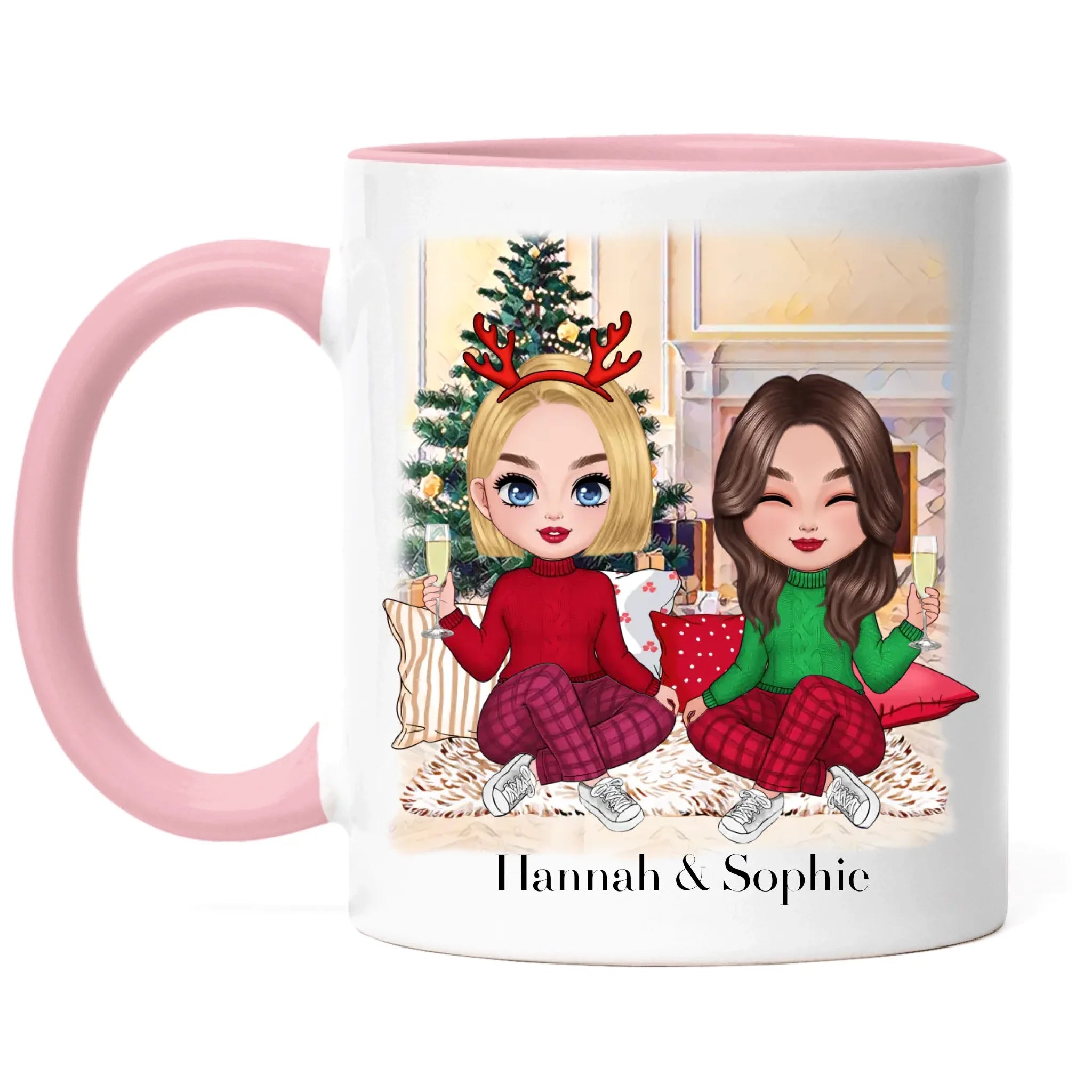 Tasse Beste Freundinnen Weihnachten Personalisiert Beste Freundin selbst gestalten Xmas Geschenk Freundinnengeschenk