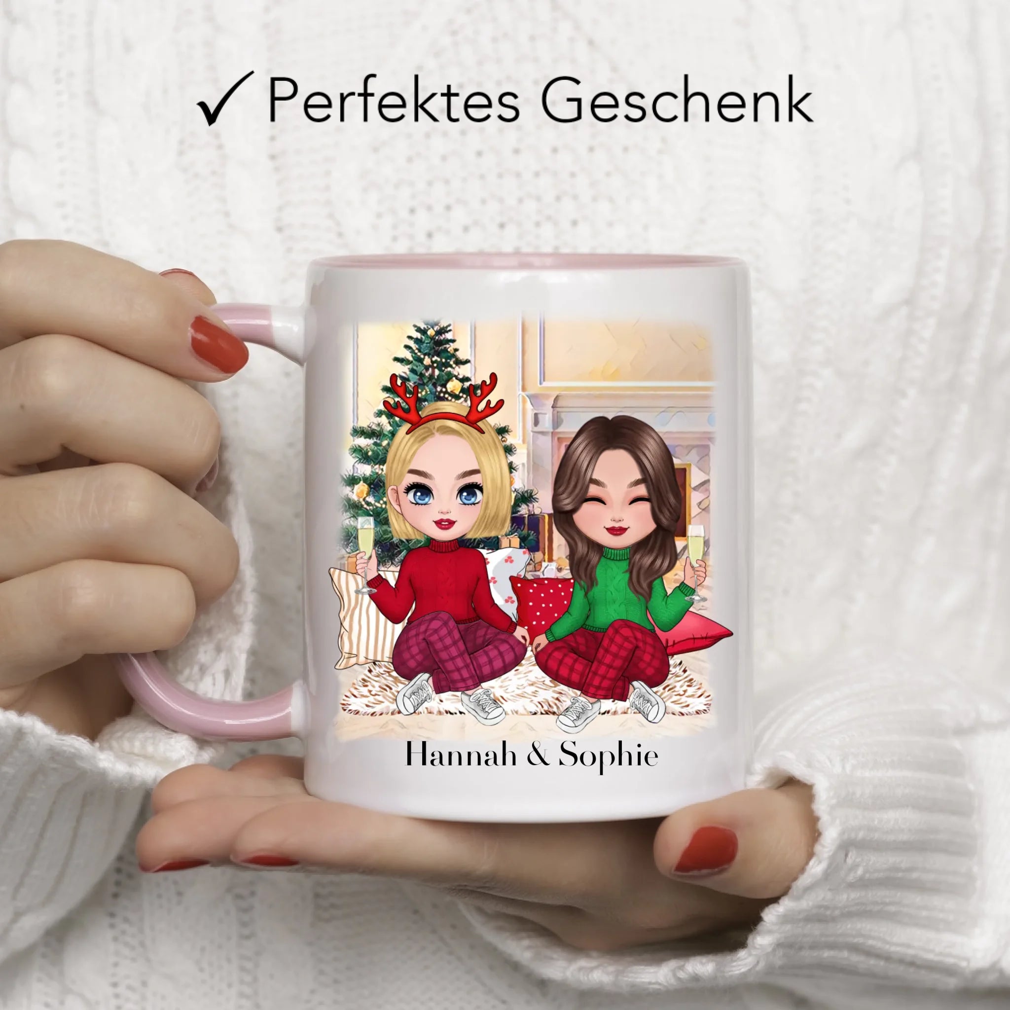 Tasse Beste Freundinnen Weihnachten Personalisiert Beste Freundin selbst gestalten Xmas Geschenk Freundinnengeschenk