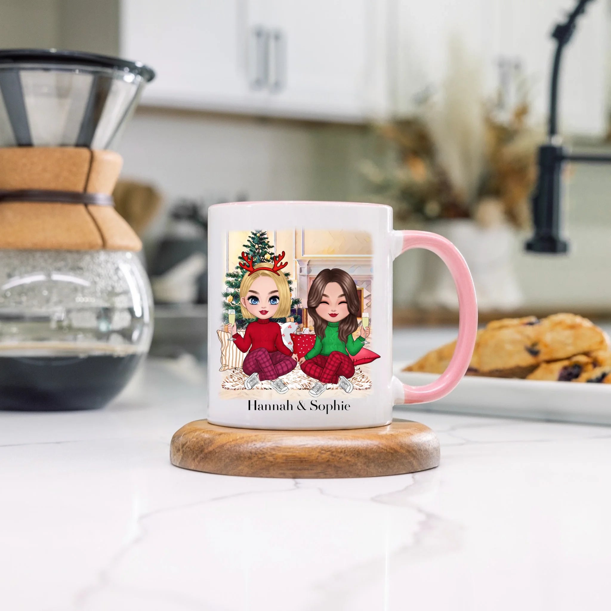 Tasse Beste Freundinnen Weihnachten Personalisiert Beste Freundin selbst gestalten Xmas Geschenk Freundinnengeschenk