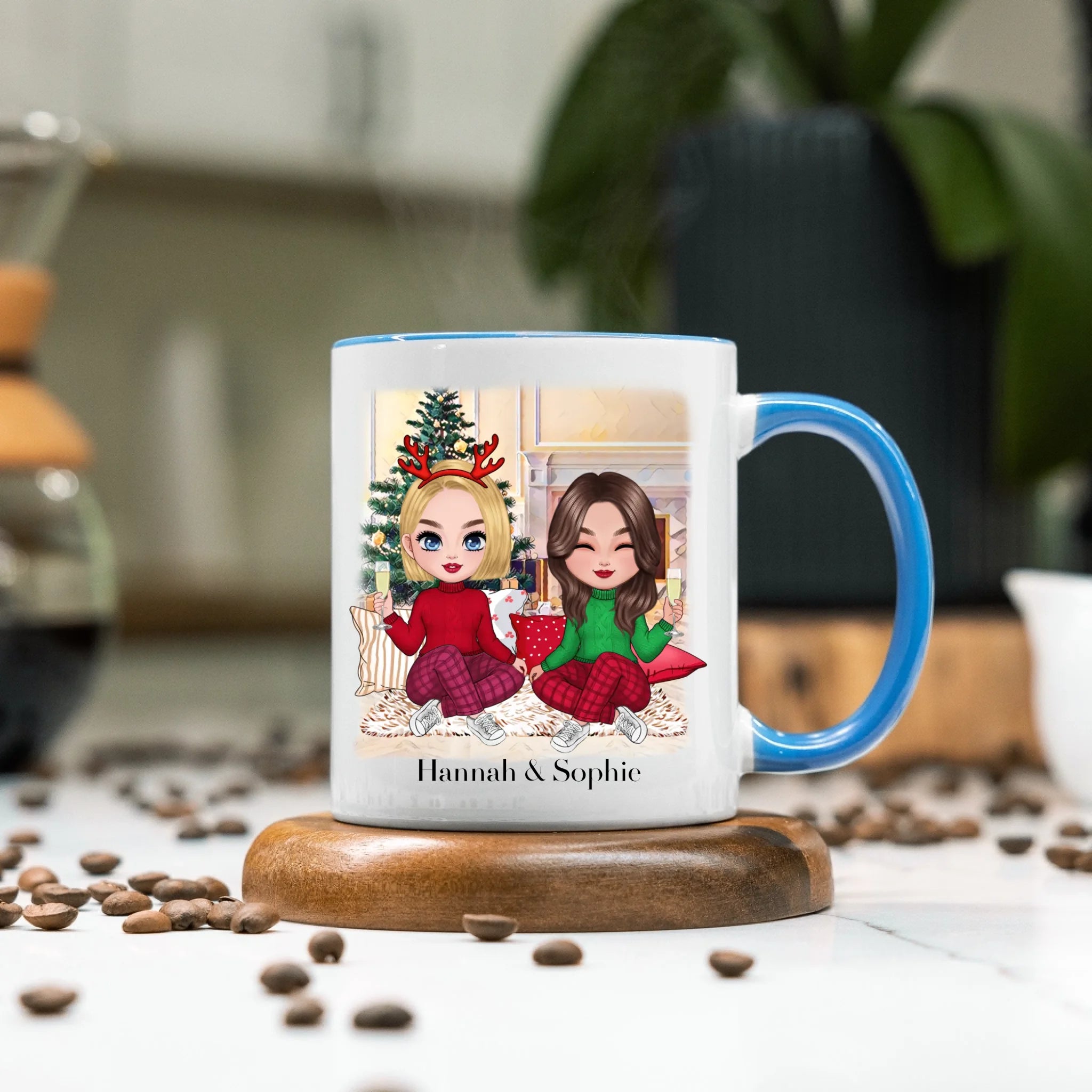 Tasse Beste Freundinnen Weihnachten Personalisiert Beste Freundin selbst gestalten Xmas Geschenk Freundinnengeschenk