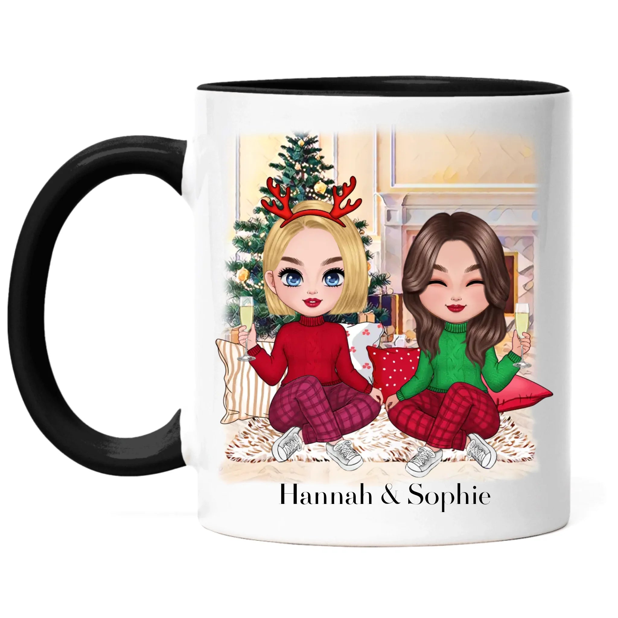 Tasse Beste Freundinnen Weihnachten Personalisiert Beste Freundin selbst gestalten Xmas Geschenk Freundinnengeschenk