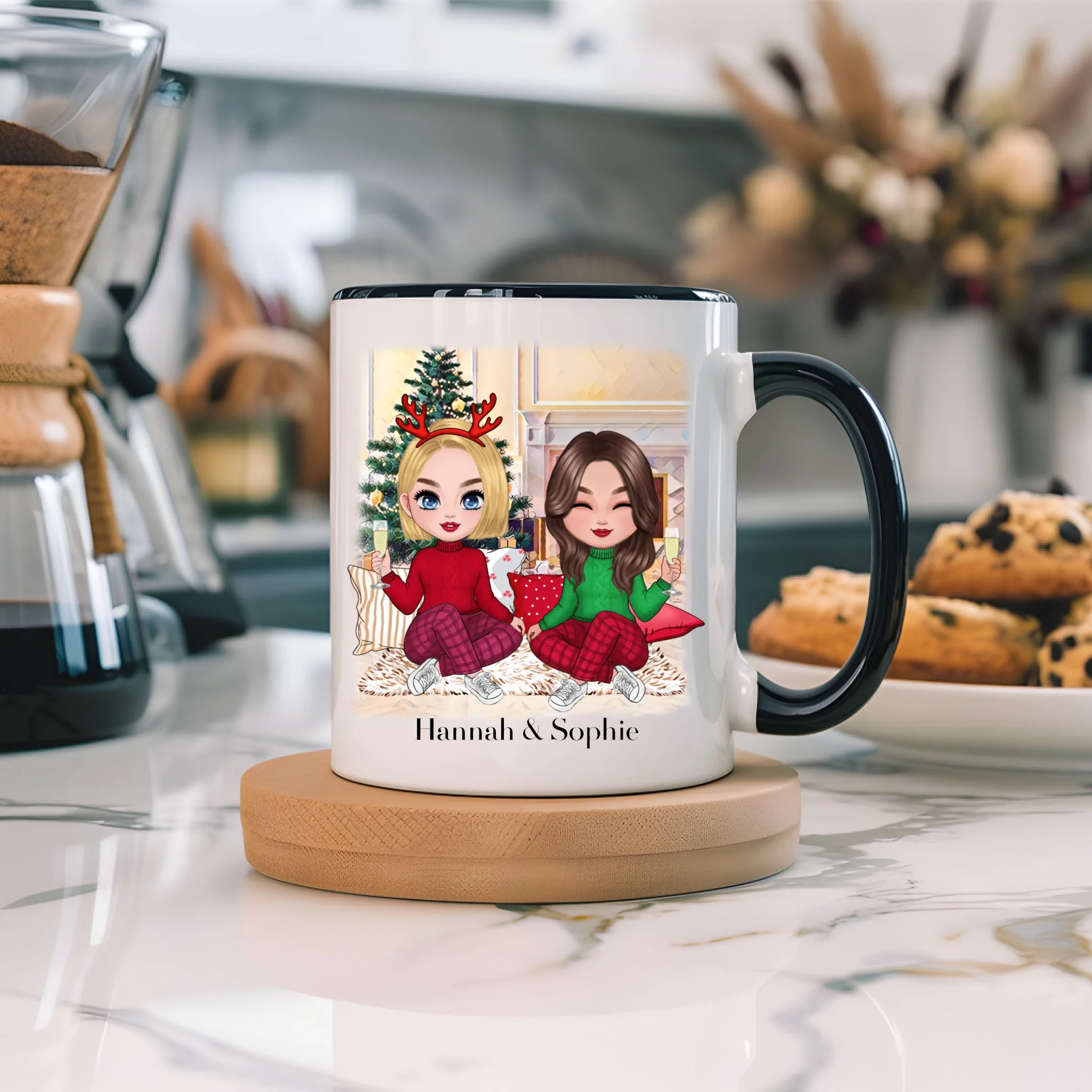 Tasse Beste Freundinnen Weihnachten Personalisiert Beste Freundin selbst gestalten Xmas Geschenk Freundinnengeschenk
