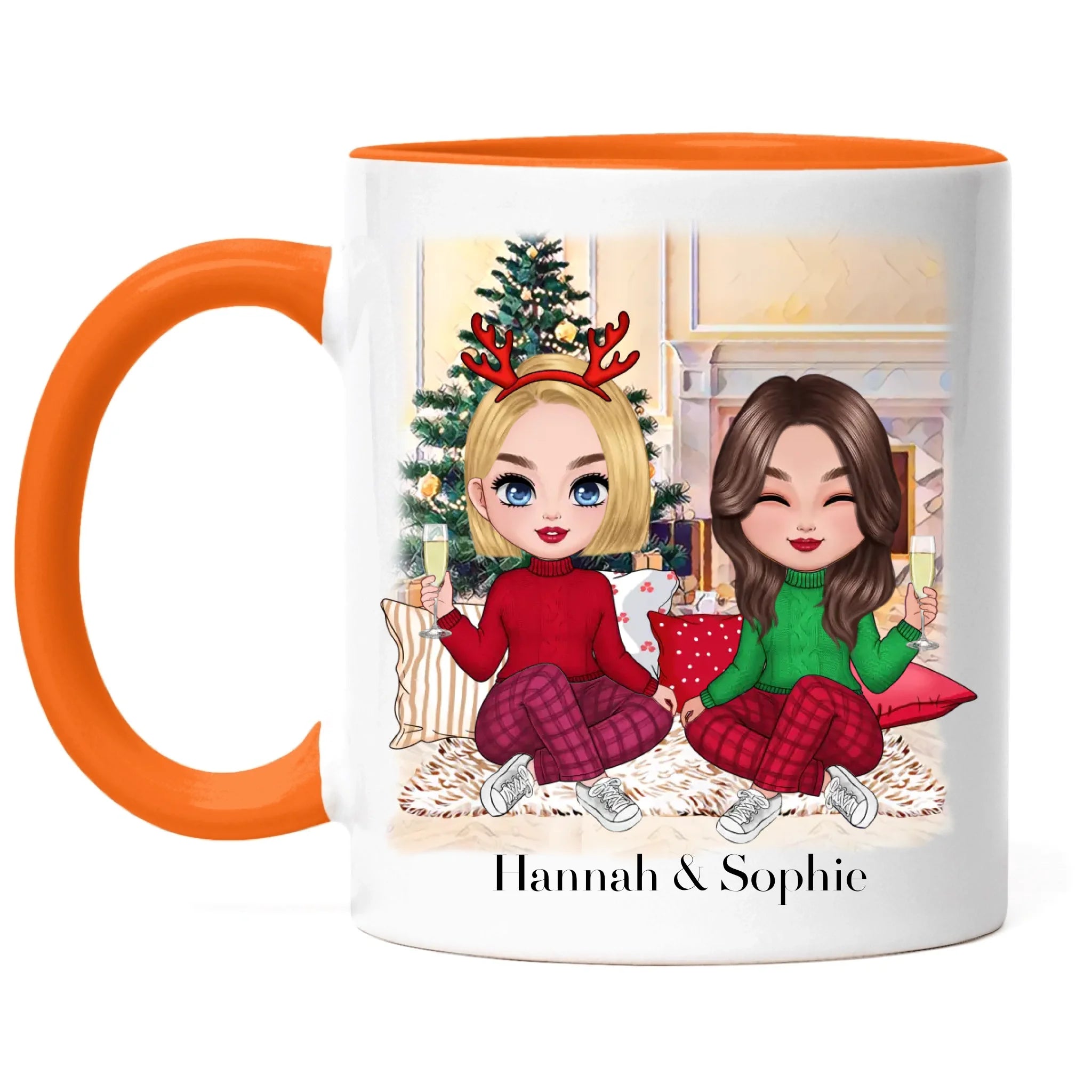 Tasse Beste Freundinnen Weihnachten Personalisiert Beste Freundin selbst gestalten Xmas Geschenk Freundinnengeschenk