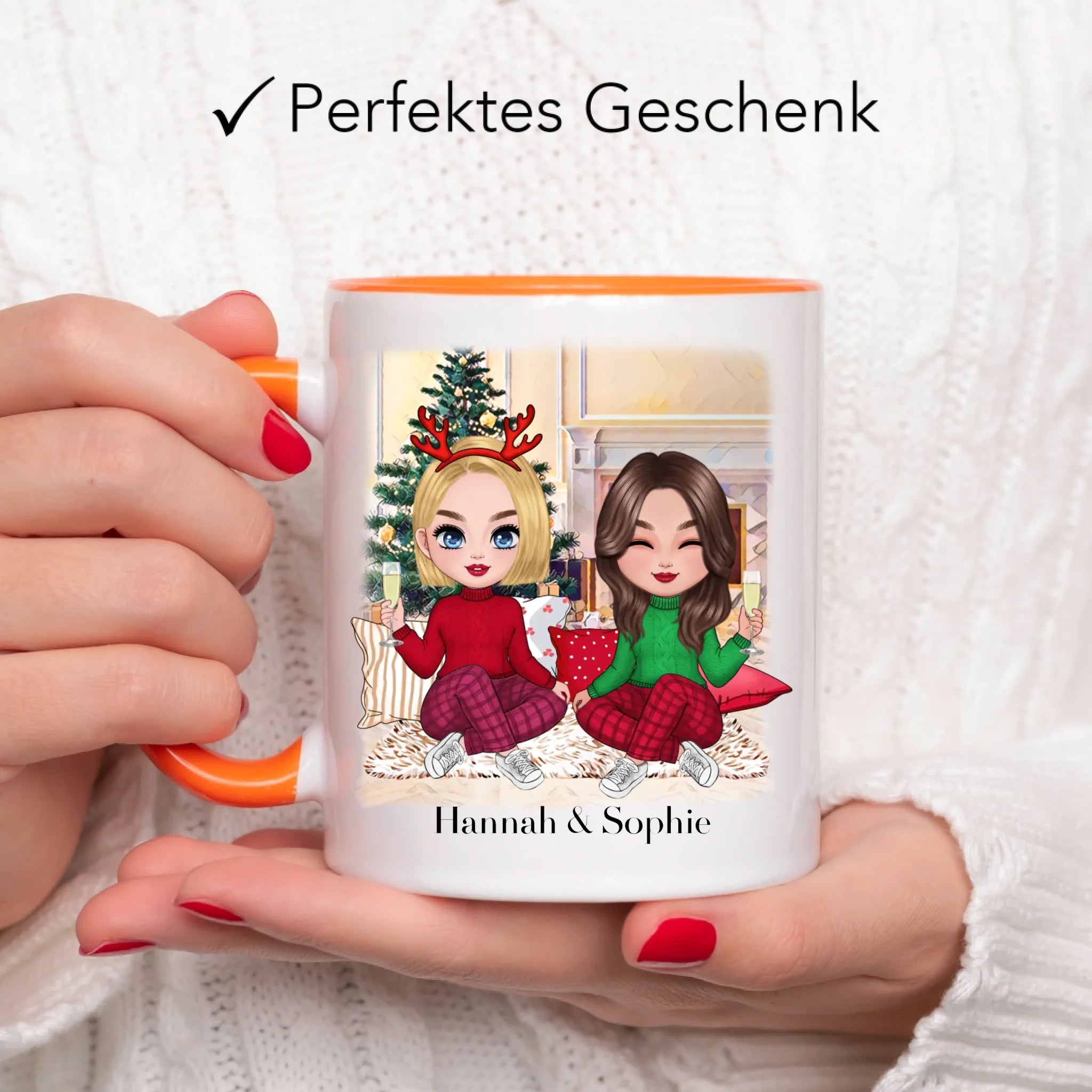 Tasse Beste Freundinnen Weihnachten Personalisiert Beste Freundin selbst gestalten Xmas Geschenk Freundinnengeschenk