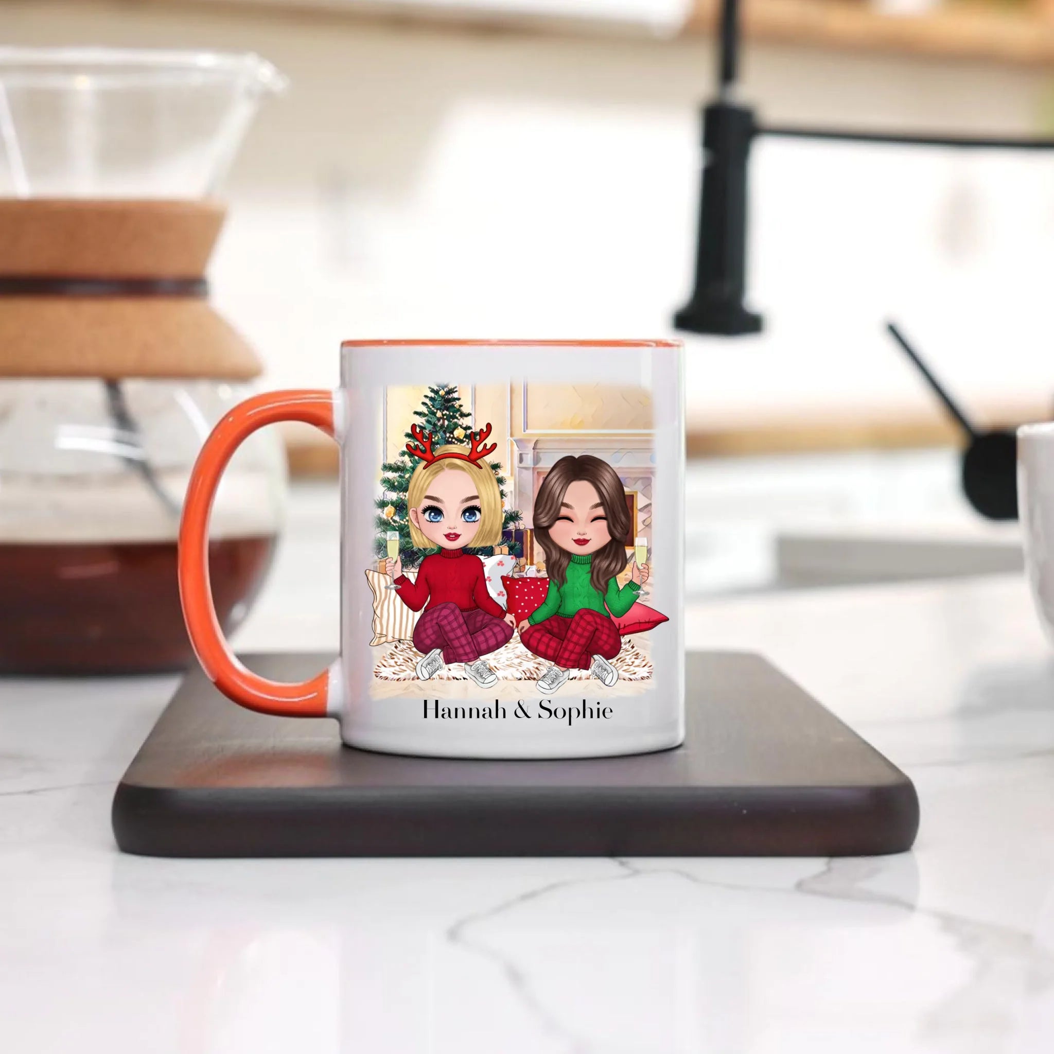 Tasse Beste Freundinnen Weihnachten Personalisiert Beste Freundin selbst gestalten Xmas Geschenk Freundinnengeschenk
