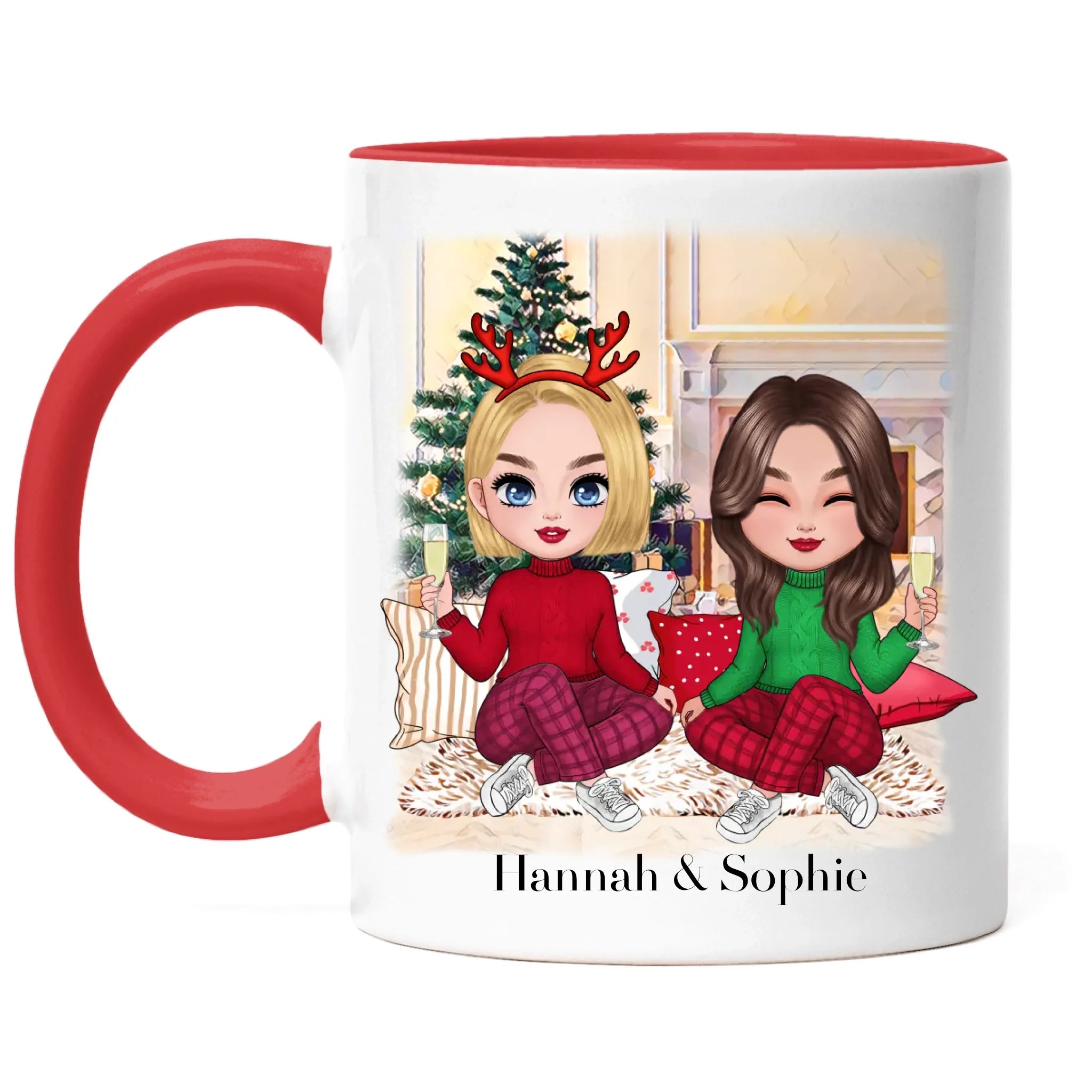 Tasse Beste Freundinnen Weihnachten Personalisiert Beste Freundin selbst gestalten Xmas Geschenk Freundinnengeschenk