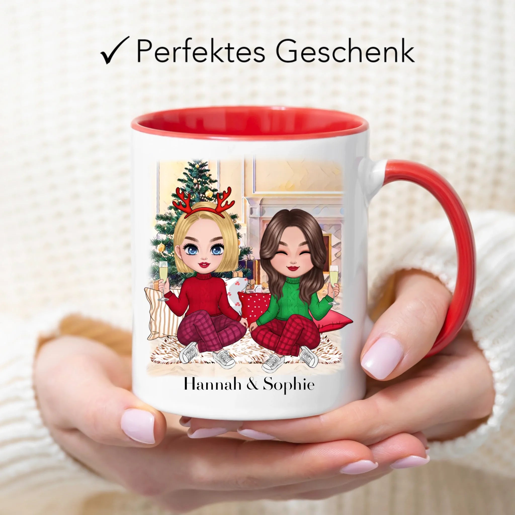 Tasse Beste Freundinnen Weihnachten Personalisiert Beste Freundin selbst gestalten Xmas Geschenk Freundinnengeschenk