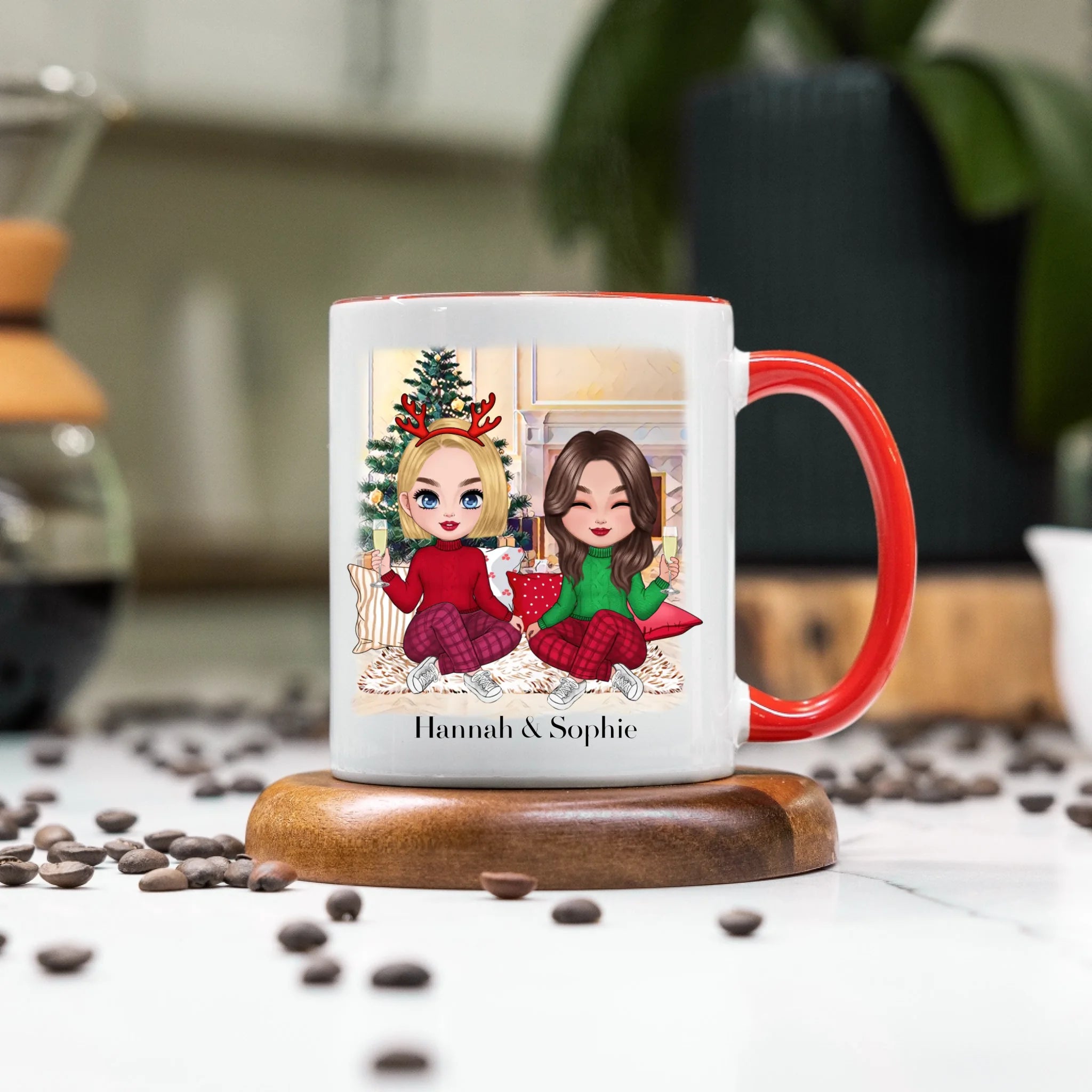 Tasse Beste Freundinnen Weihnachten Personalisiert Beste Freundin selbst gestalten Xmas Geschenk Freundinnengeschenk
