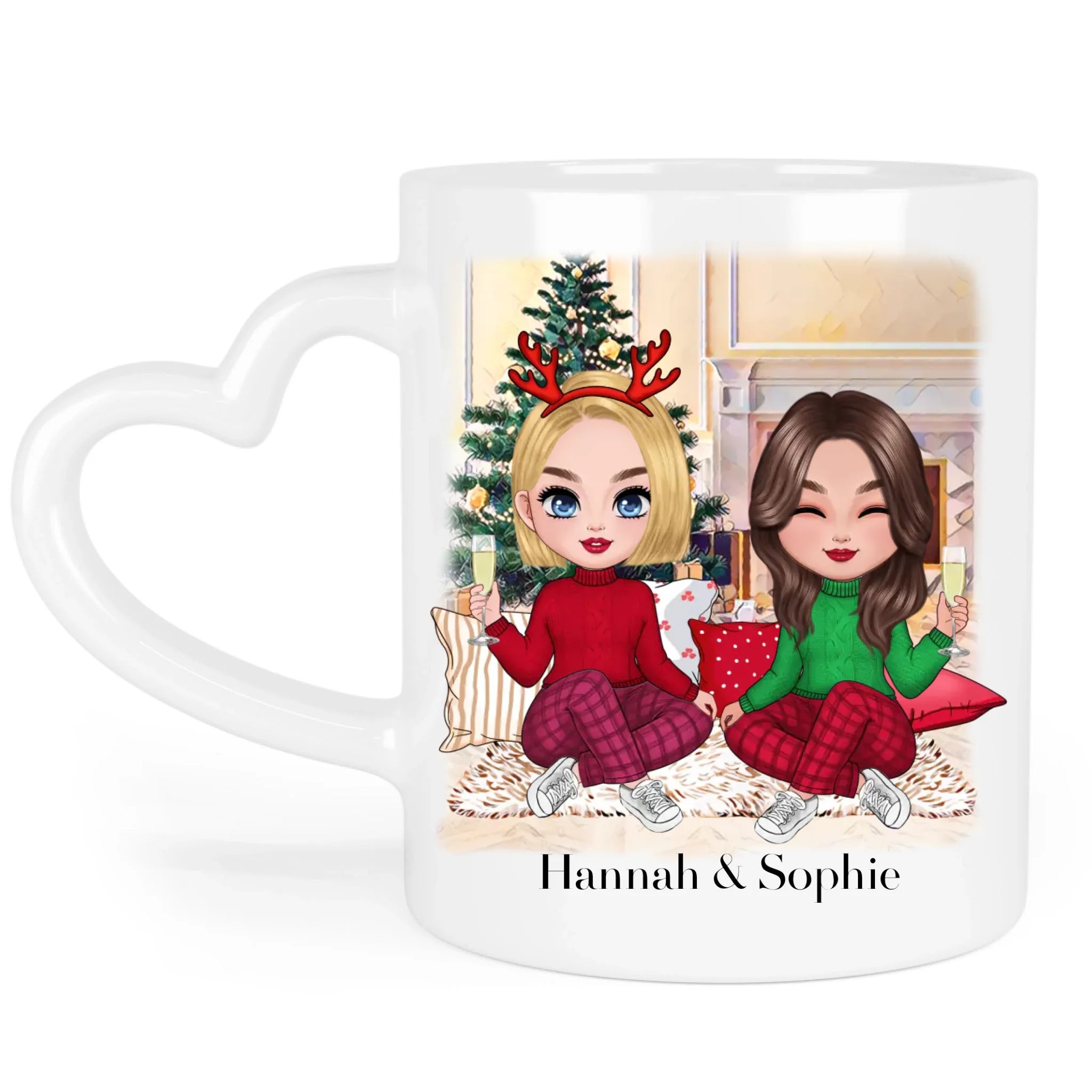 Tasse Beste Freundinnen Weihnachten Personalisiert Beste Freundin selbst gestalten Xmas Geschenk Freundinnengeschenk