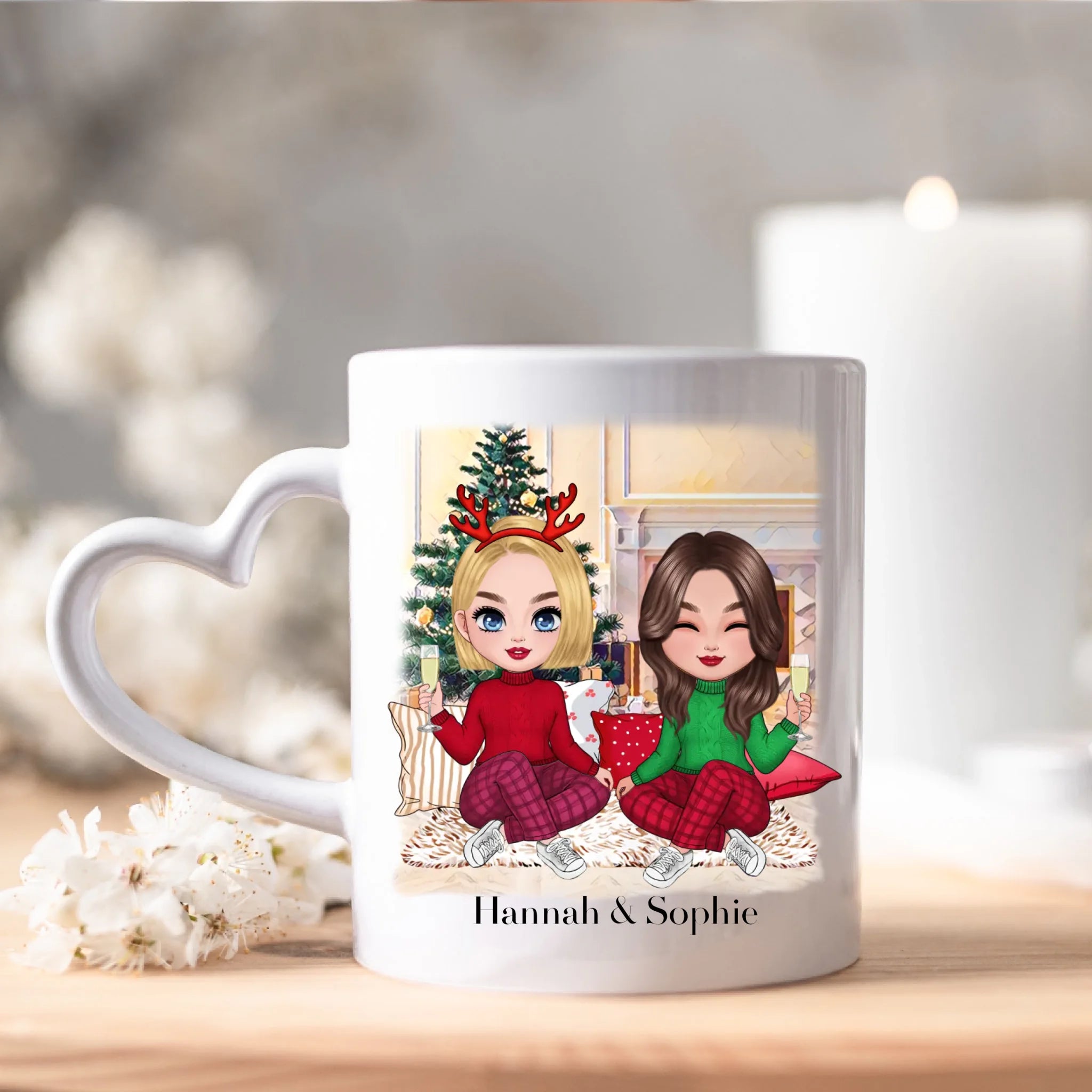 Tasse Beste Freundinnen Weihnachten Personalisiert Beste Freundin selbst gestalten Xmas Geschenk Freundinnengeschenk