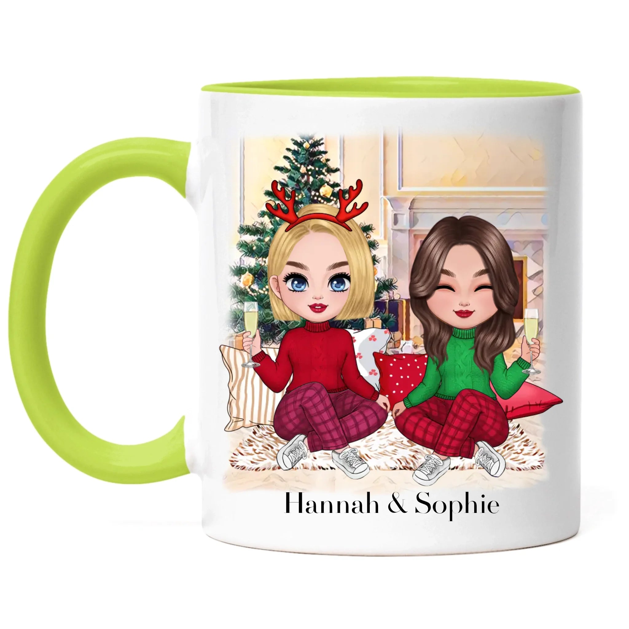 Tasse Beste Freundinnen Weihnachten Personalisiert Beste Freundin selbst gestalten Xmas Geschenk Freundinnengeschenk