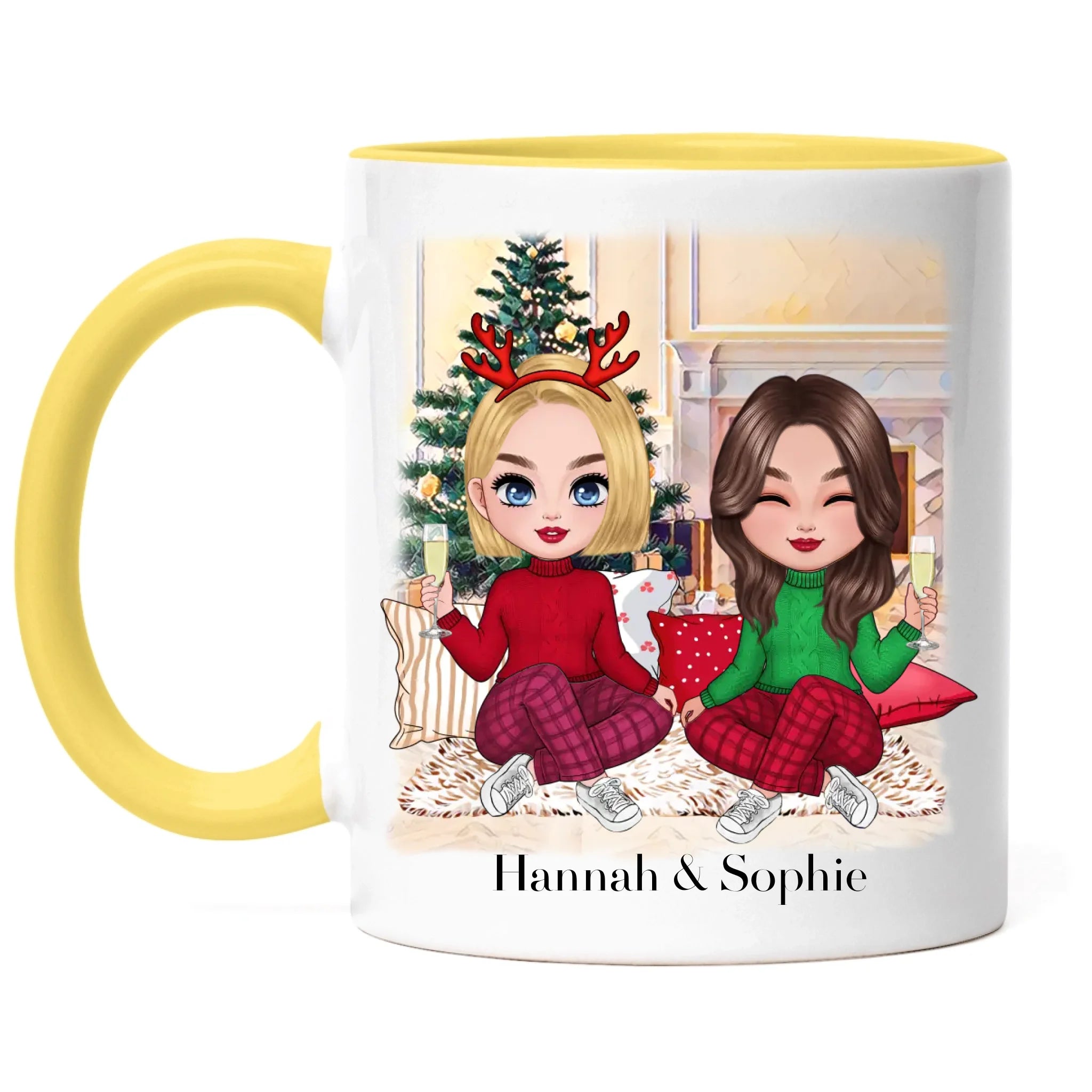 Tasse Beste Freundinnen Weihnachten Personalisiert Beste Freundin selbst gestalten Xmas Geschenk Freundinnengeschenk