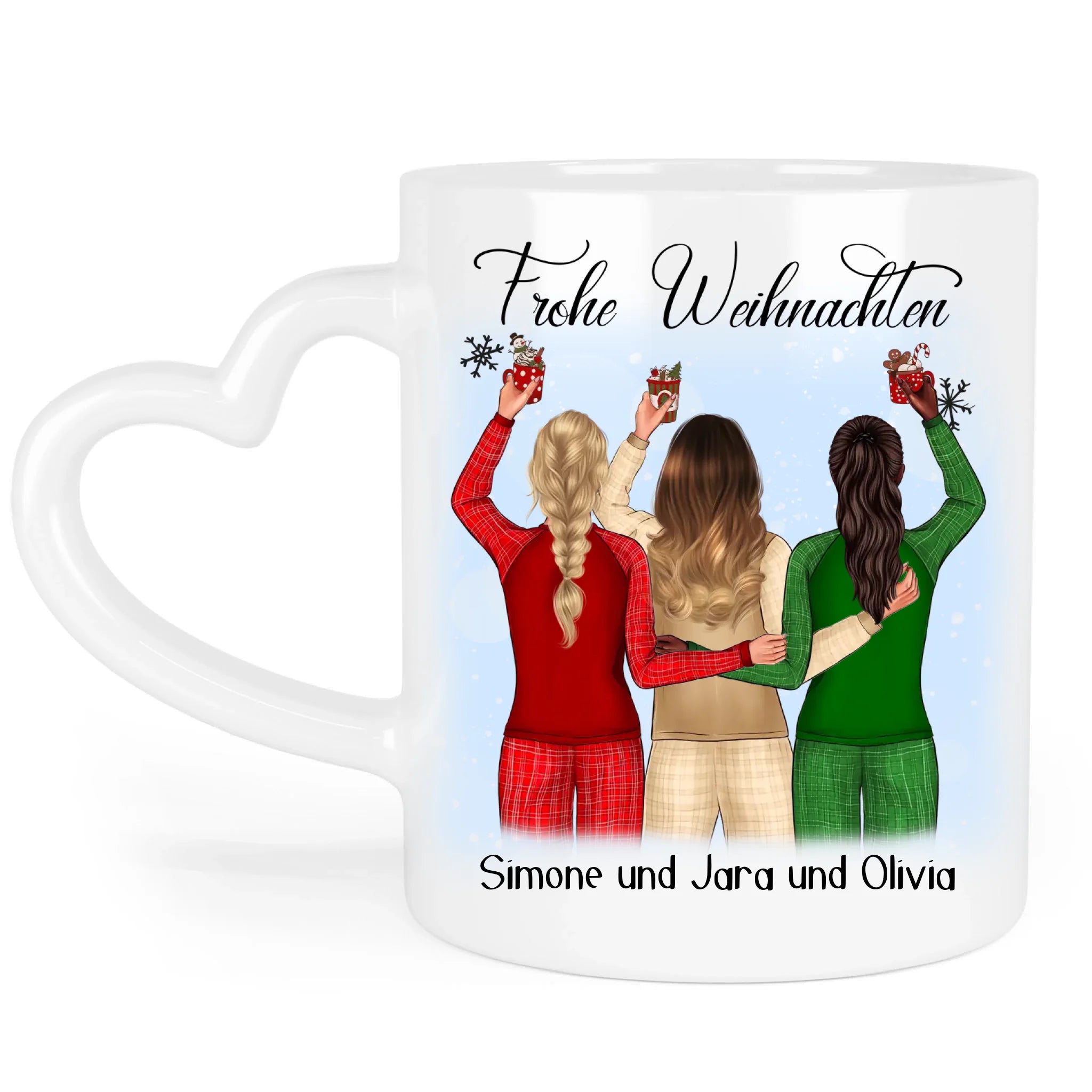 Tasse Weihnachten 3 Beste Freundinnen Personalisiert Beste Freundin Weihnachts-Tasse mit Name Xmas Geschenk Freundinnengeschenk