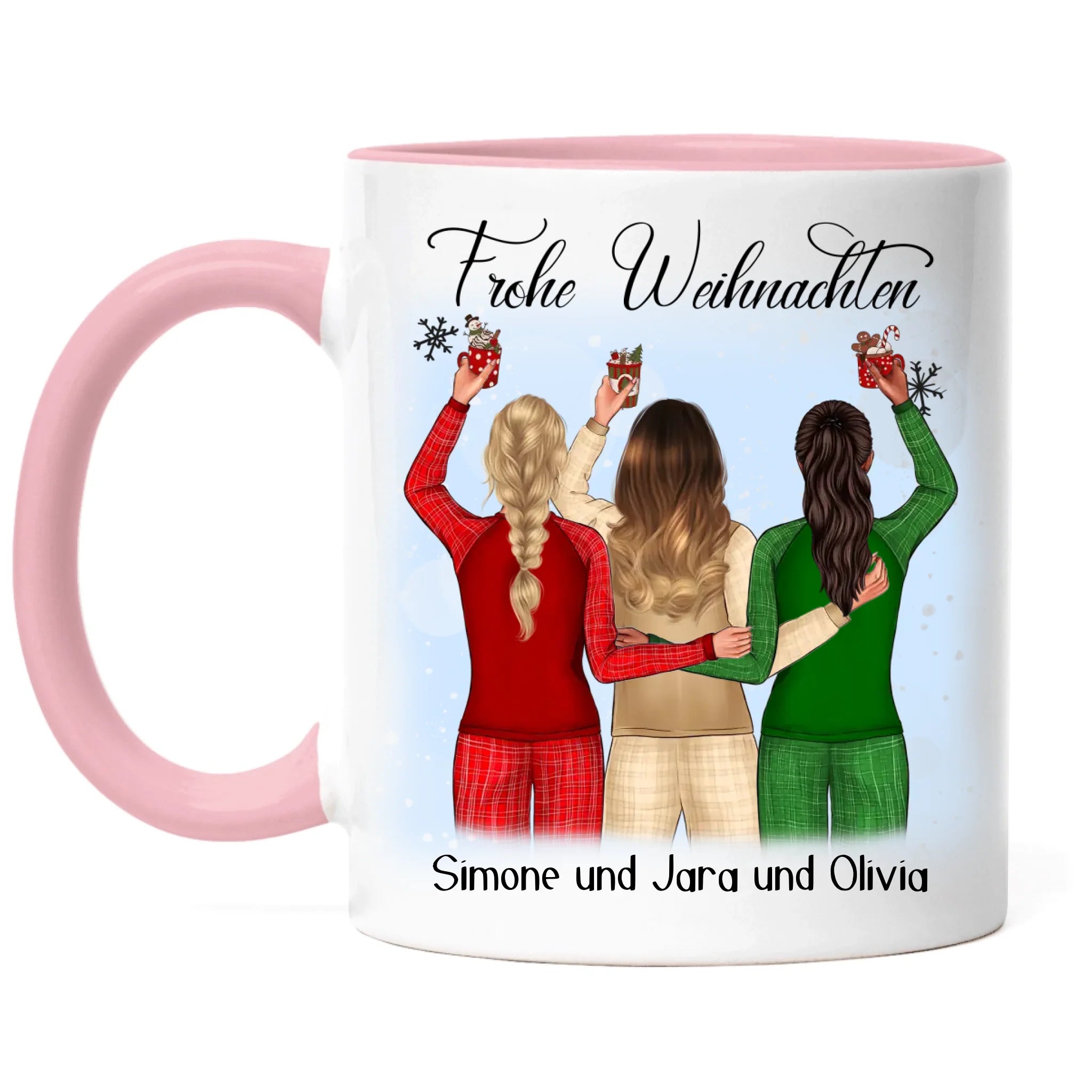 Tasse Weihnachten 3 Beste Freundinnen Personalisiert Beste Freundin Weihnachts-Tasse mit Name Xmas Geschenk Freundinnengeschenk
