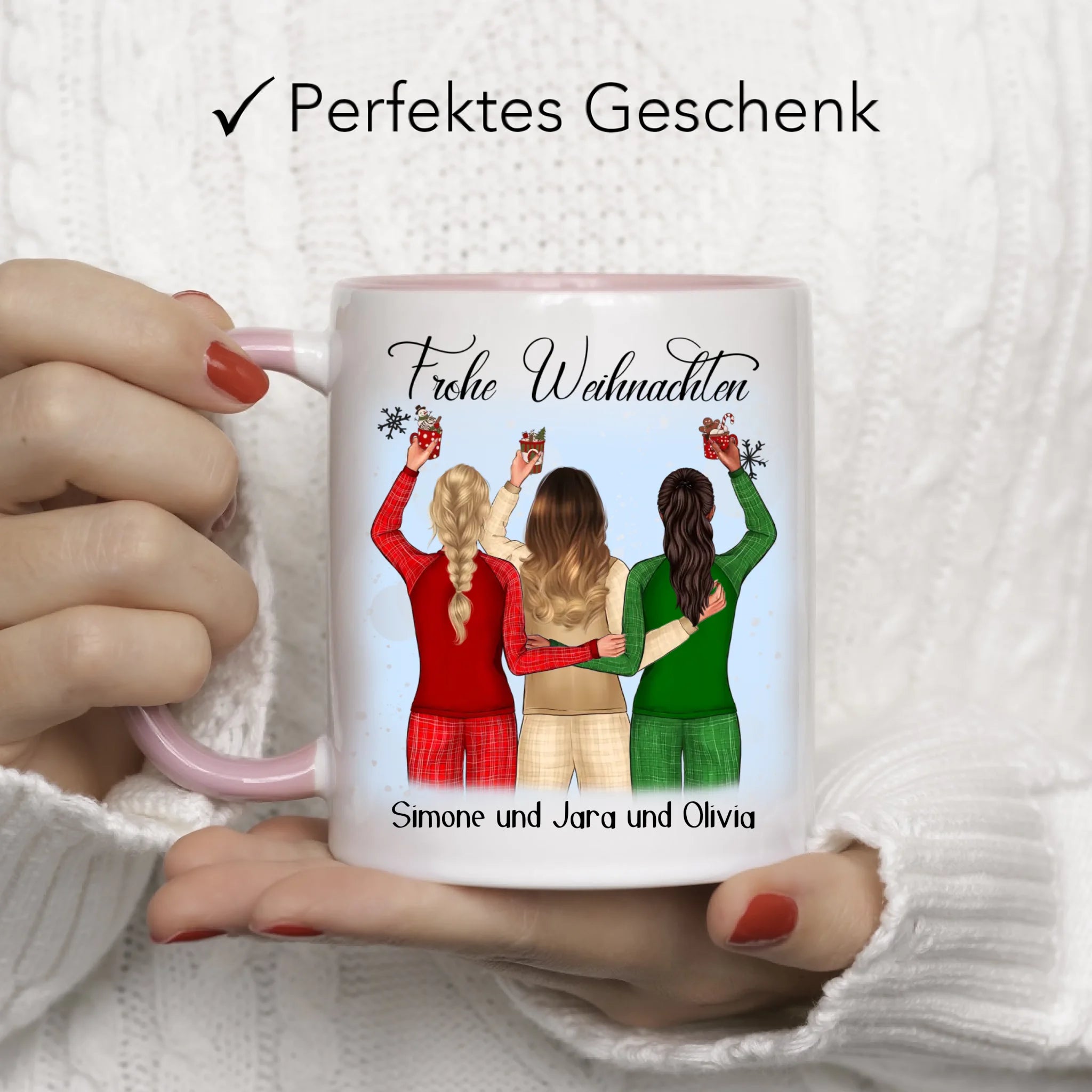 Tasse Weihnachten 3 Beste Freundinnen Personalisiert Beste Freundin Weihnachts-Tasse mit Name Xmas Geschenk Freundinnengeschenk
