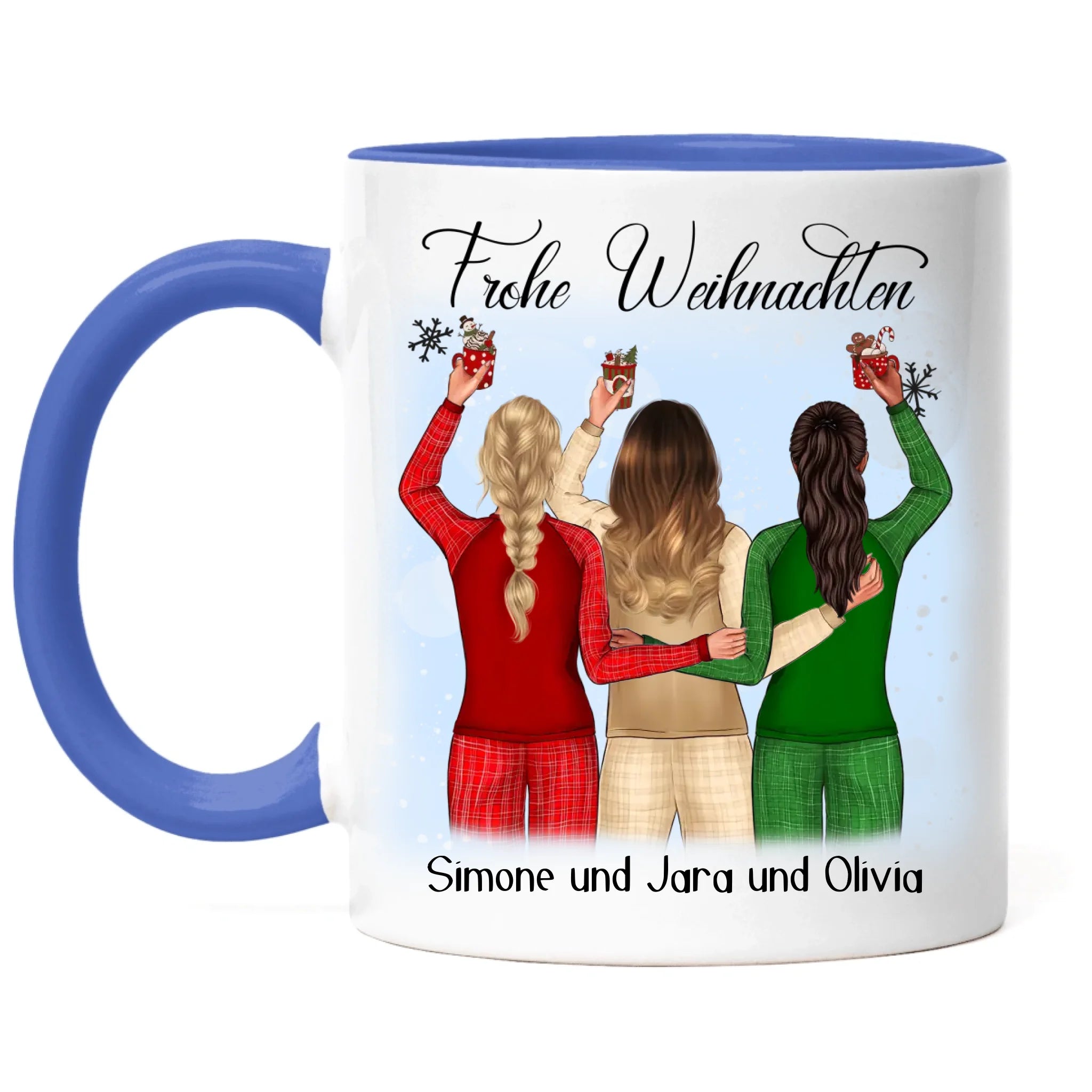 Tasse Weihnachten 3 Beste Freundinnen Personalisiert Beste Freundin Weihnachts-Tasse mit Name Xmas Geschenk Freundinnengeschenk