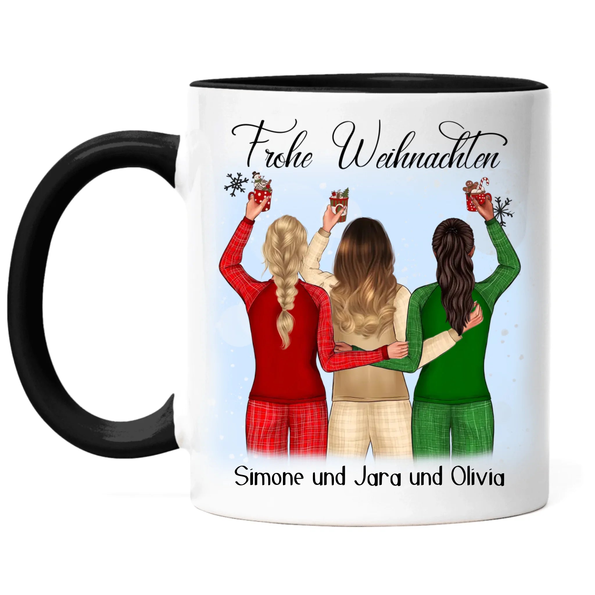 Tasse Weihnachten 3 Beste Freundinnen Personalisiert Beste Freundin Weihnachts-Tasse mit Name Xmas Geschenk Freundinnengeschenk